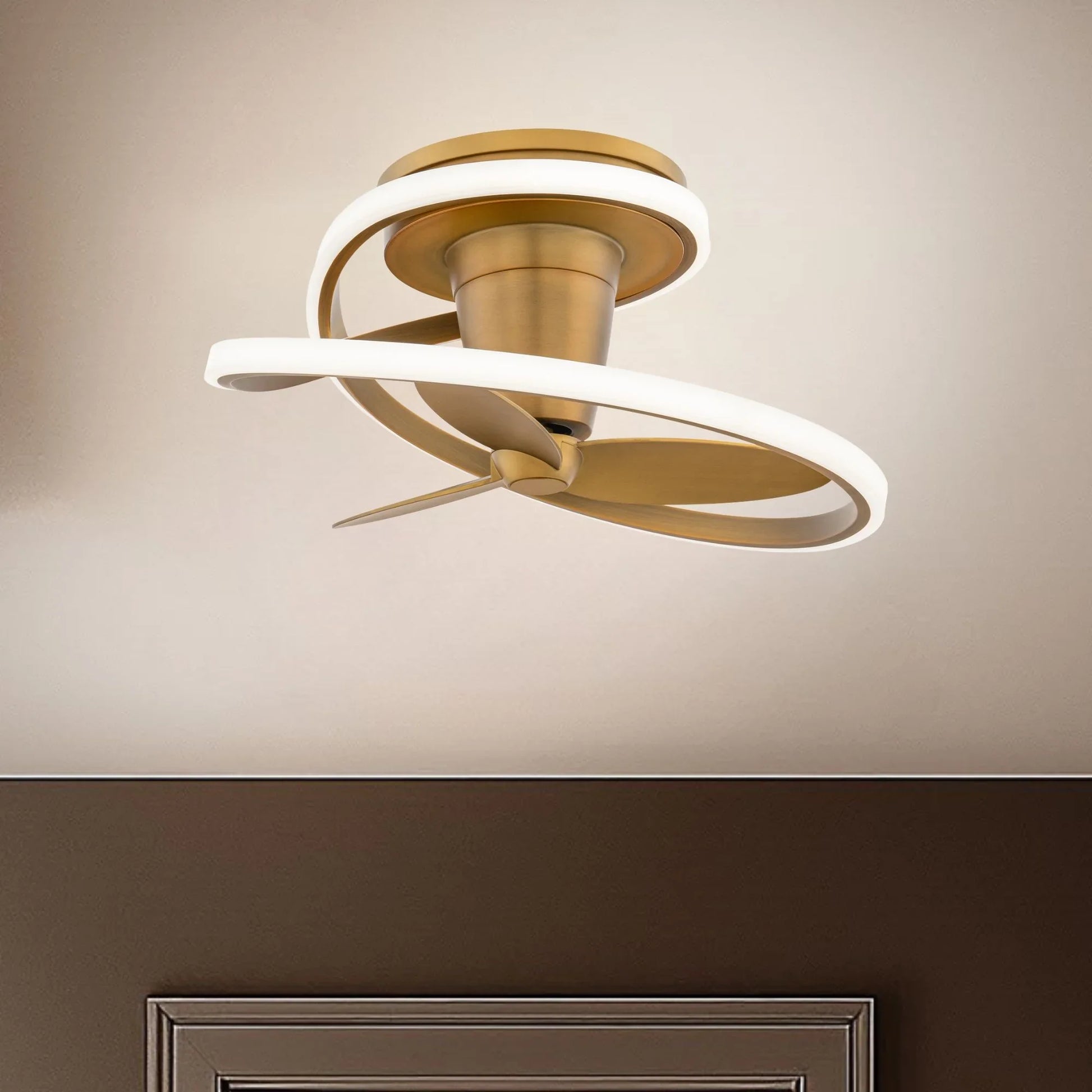 Modern Forms - Veloce 28" Smart Modern Fandelier, Aged Brass | Bees Lighting