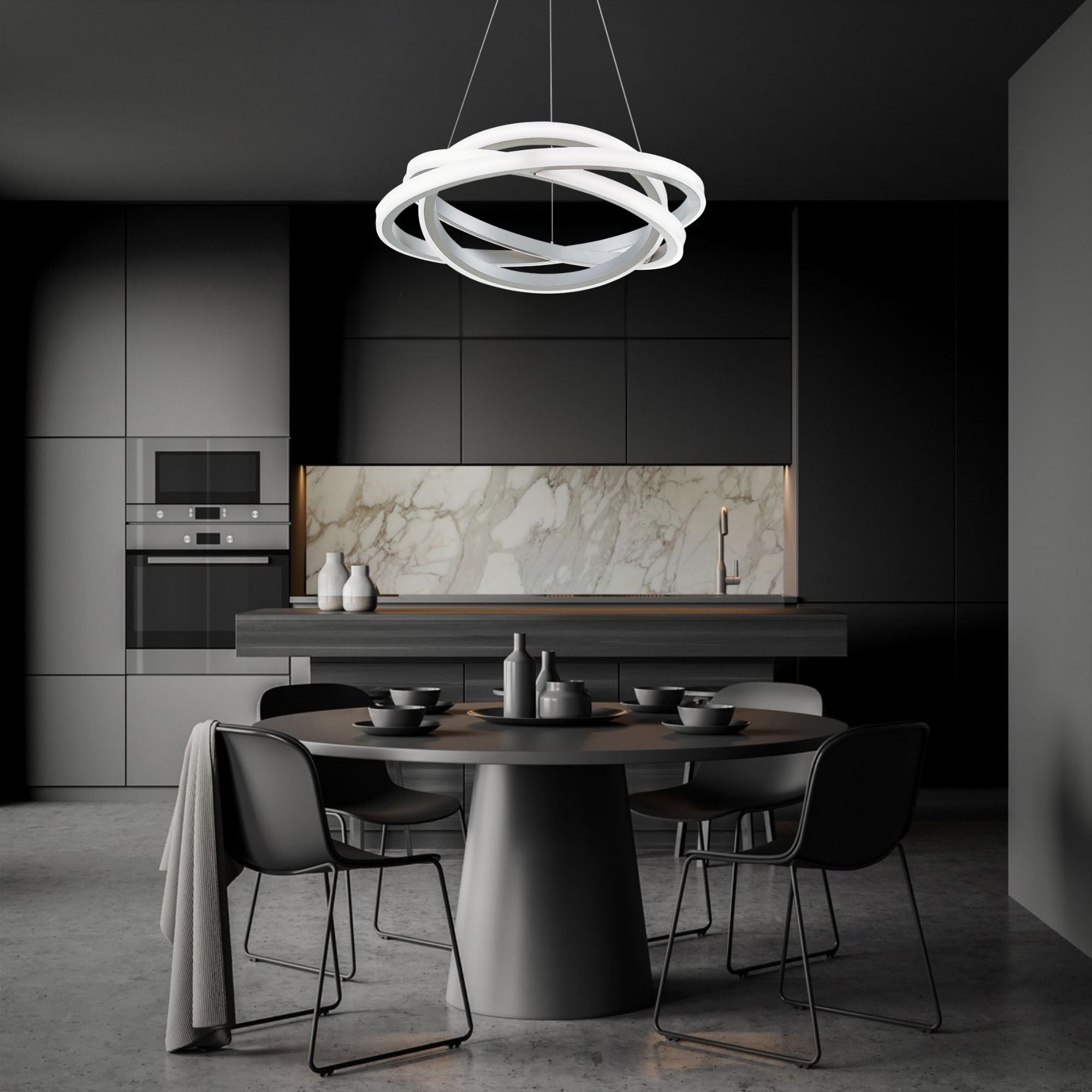 Veloce 26" LED Chandelier, Titanium Finish - Bees Lighting