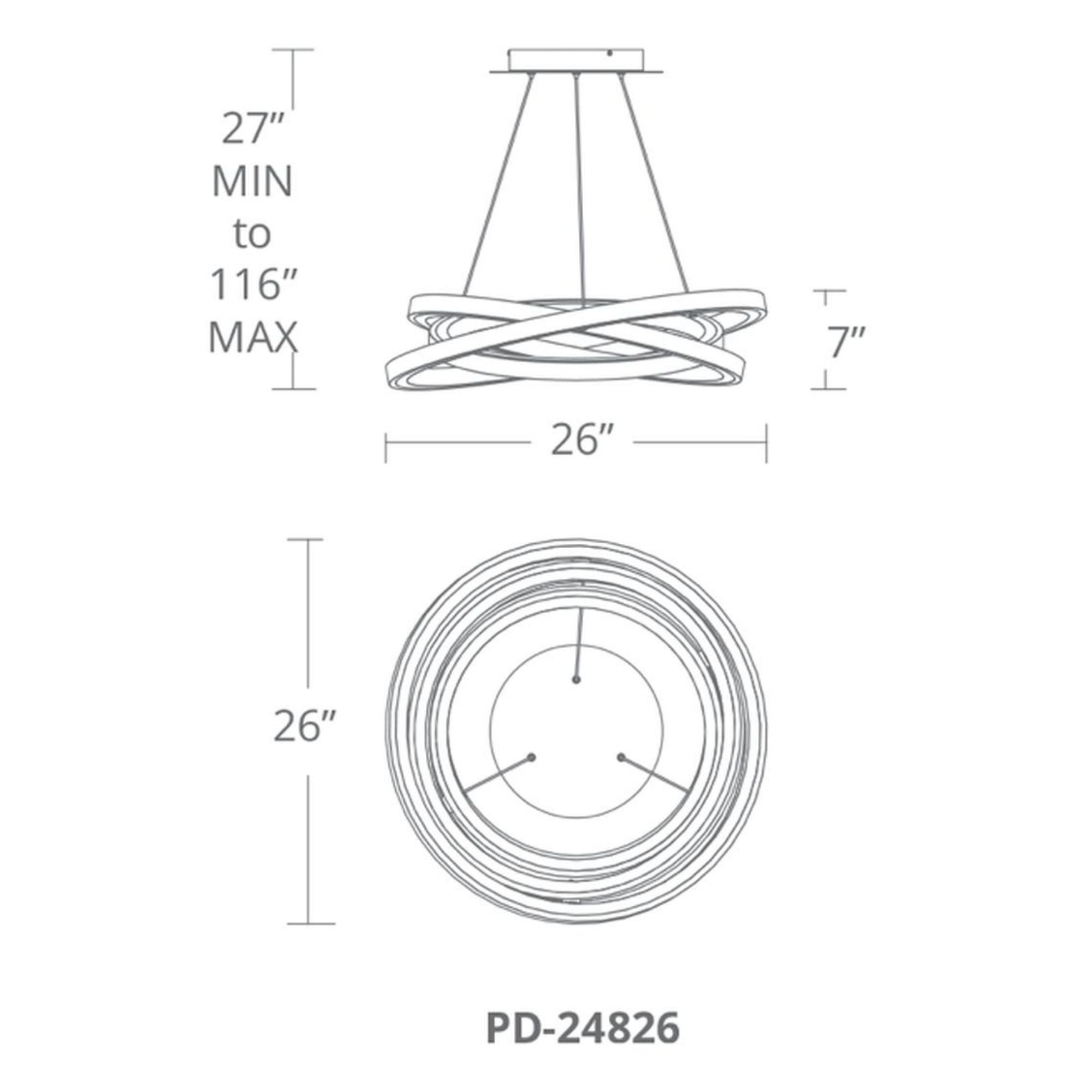 Veloce 26" LED Chandelier, Titanium Finish - Bees Lighting