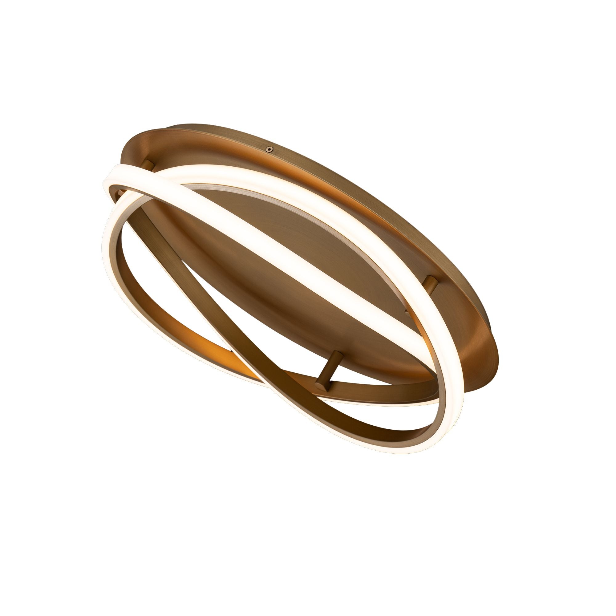 Veloce 18" LED Flush Mount, Aged Brass Finish