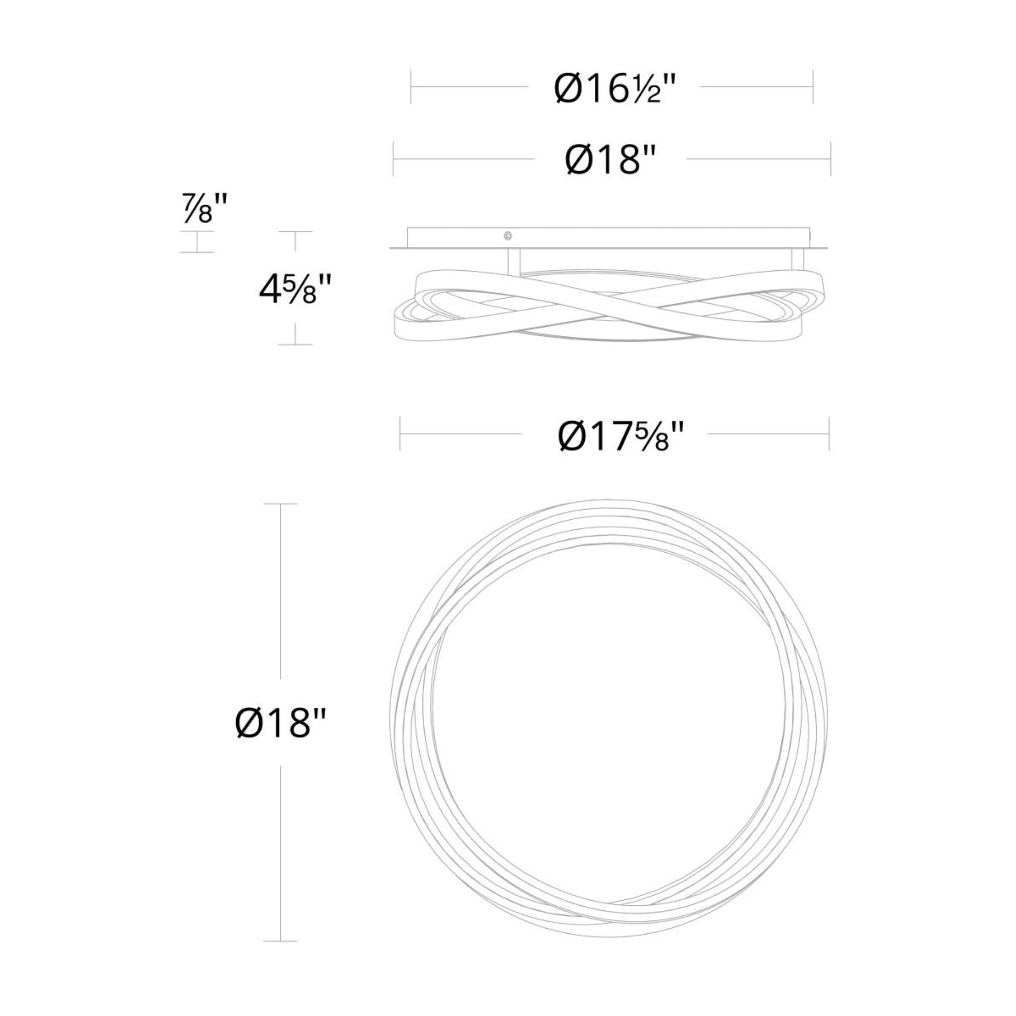 Veloce 18" LED Flush Mount, Titanium Finish