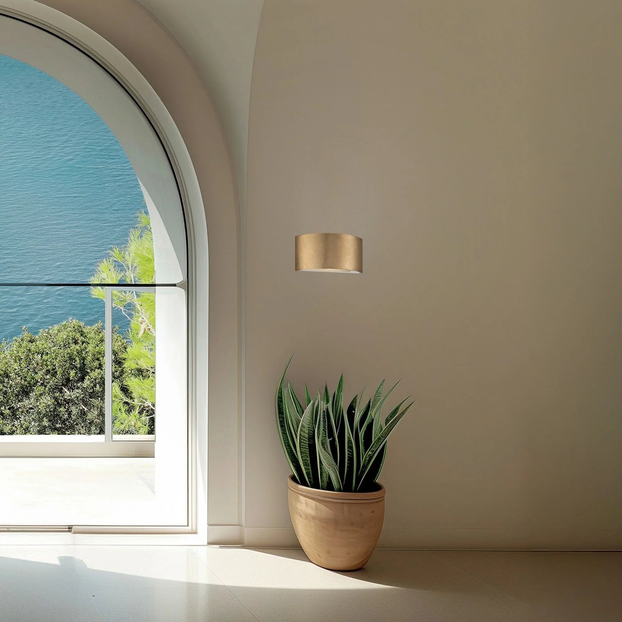 Vermeil 10" LED Wall Sconce, Gold Leaf Finish