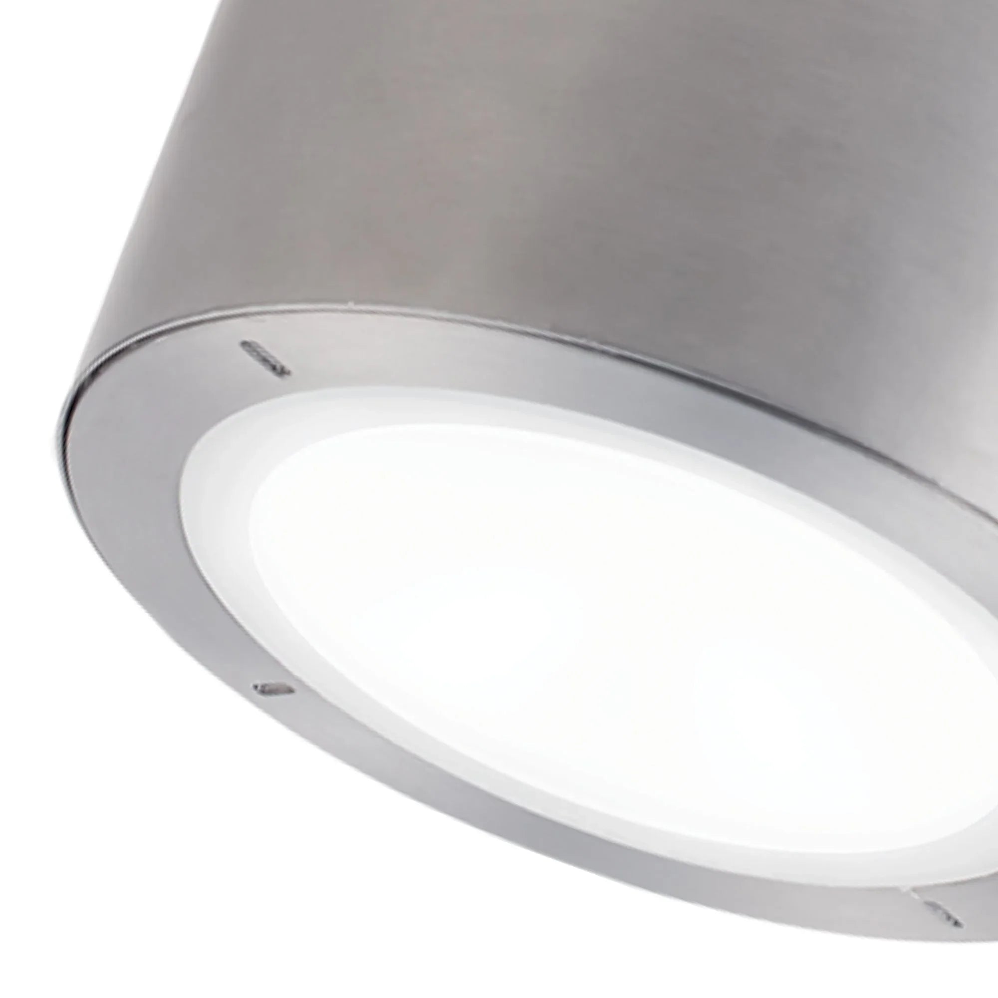 Modern Forms Vessel 5.5 in. Outdoor Ceiling Light, Brushed Aluminum with Silk-Screened Glass