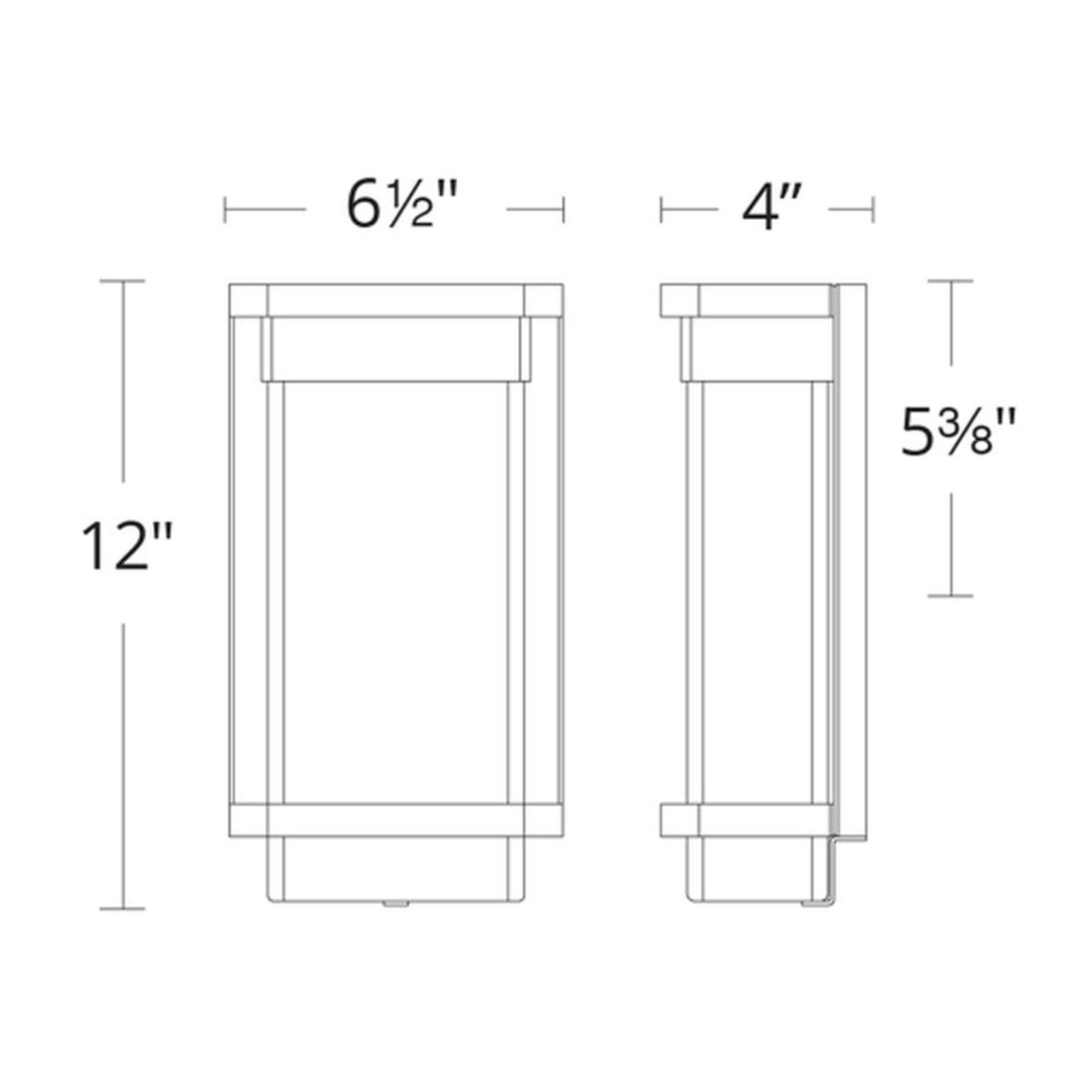 Vitrine 12" LED Outdoor Wall Sconce, Black Finish