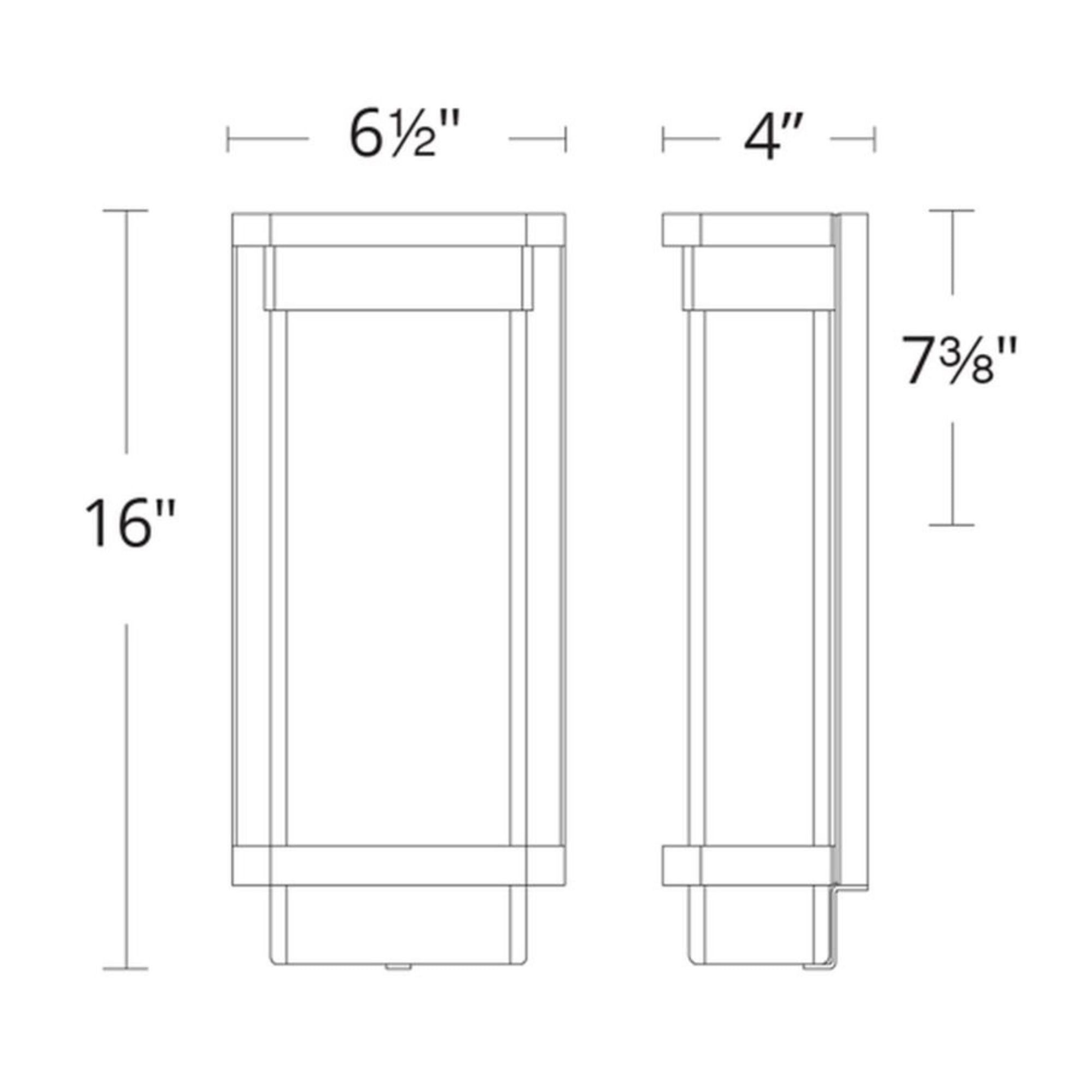Vitrine 16" LED Outdoor Wall Sconce, Black Finish