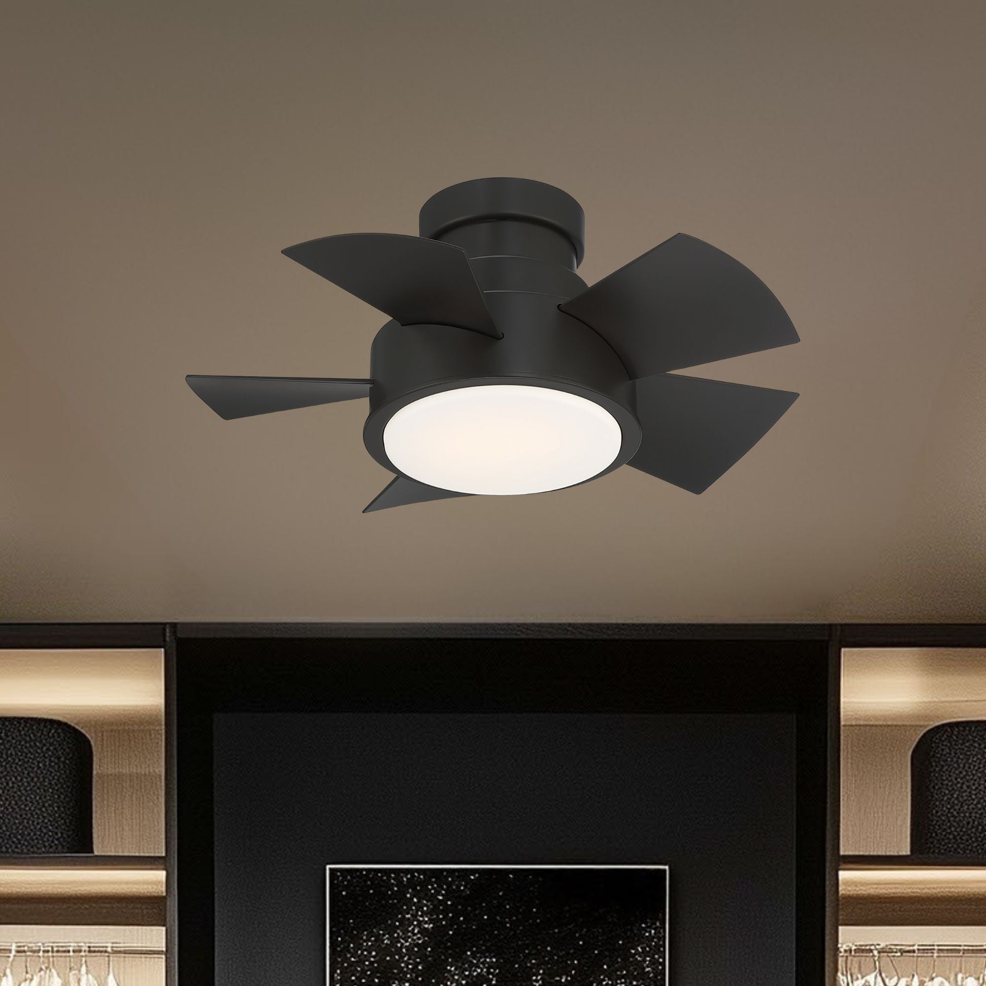 Vox 26" Bronze LED Smart Flush Mount Ceiling Fan