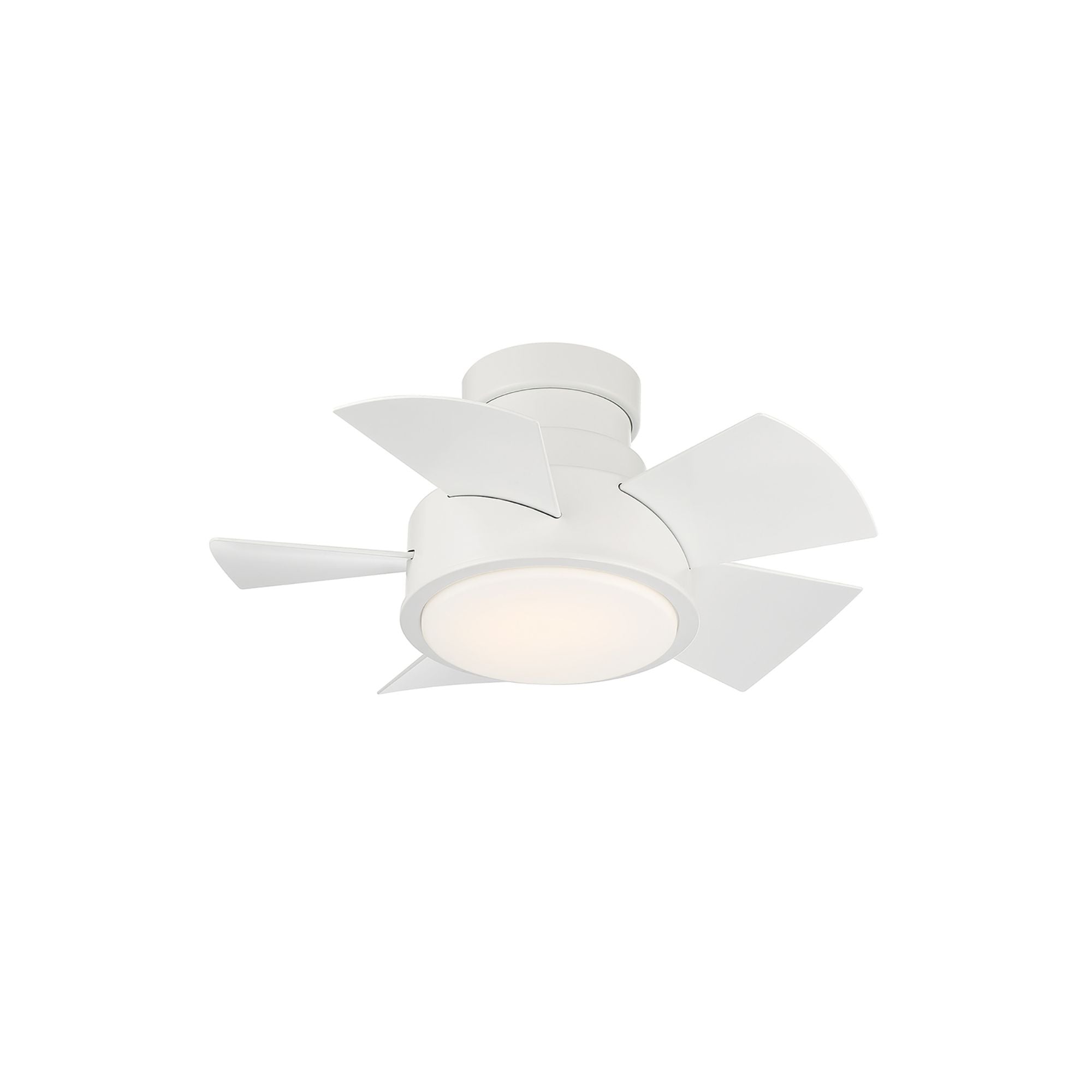 Vox 26" Matte White LED Smart Flush Mount Ceiling Fan