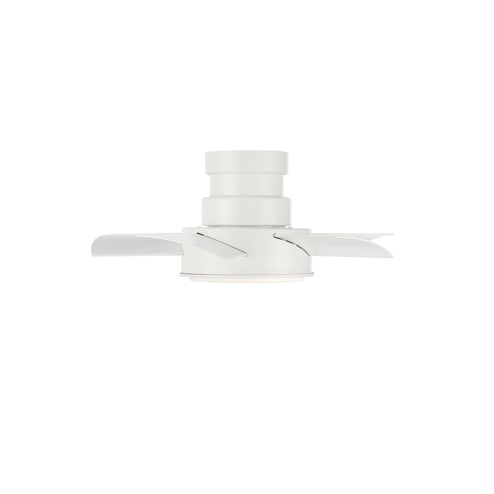 Vox 26" Matte White LED Smart Flush Mount Ceiling Fan