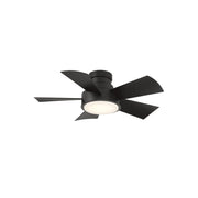 Vox 38" Matte Black LED Smart Flush Mount Ceiling Fan