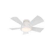 Vox 38" Matte White LED Smart Flush Mount Ceiling Fan