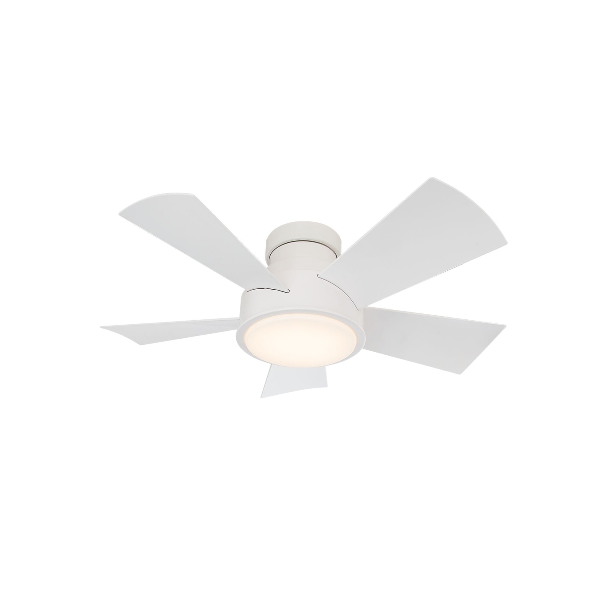 Vox 38" Matte White LED Smart Flush Mount Ceiling Fan
