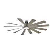 Windflower 80" LED Smart Ceiling Fan, Graphite with Weathered Gray Blades