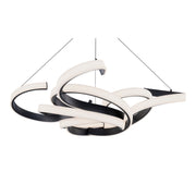 Woven 52" LED Chandelier, Black Finish