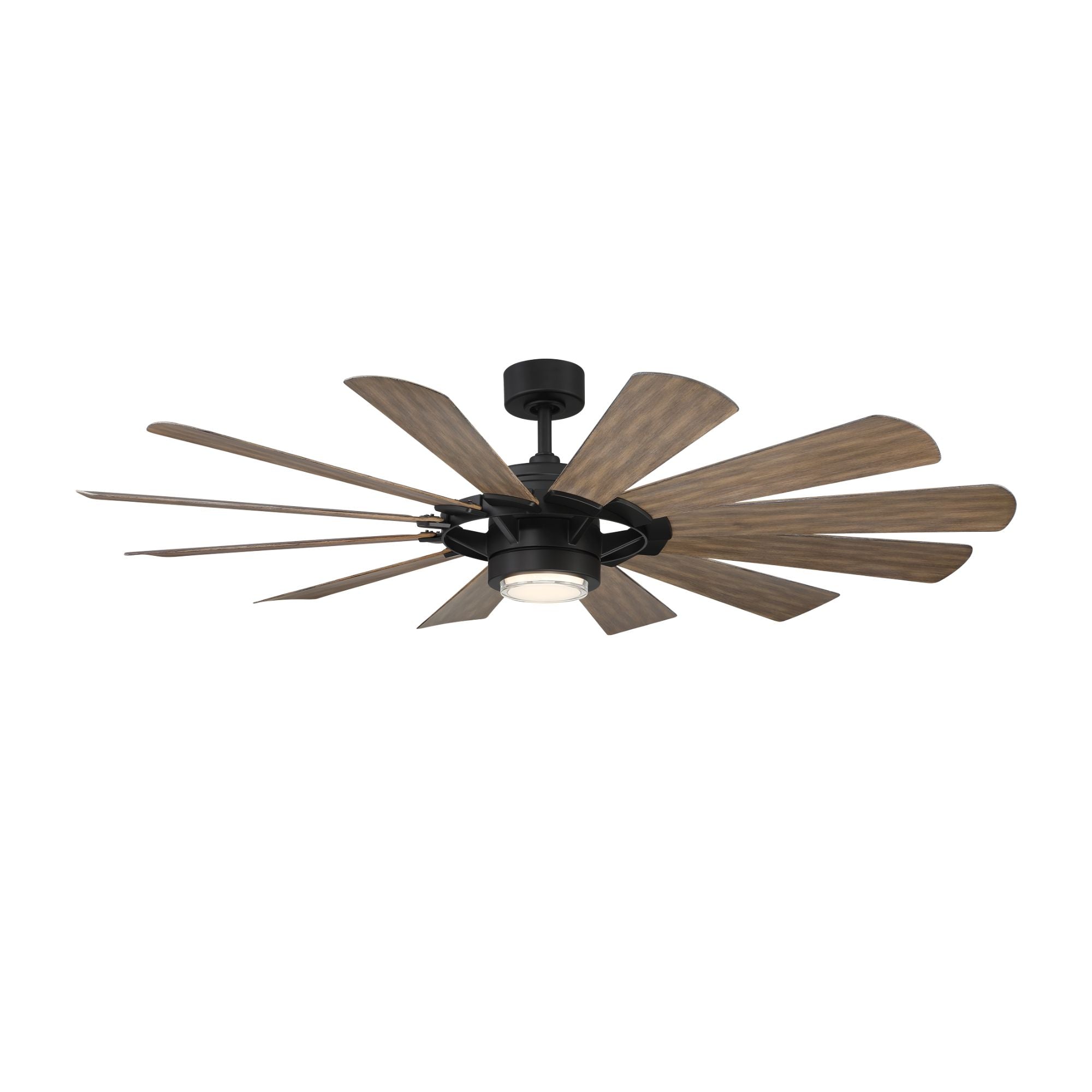 Wyndmill 65" LED Smart Ceiling Fan, Matte Black with Barnwood Blades