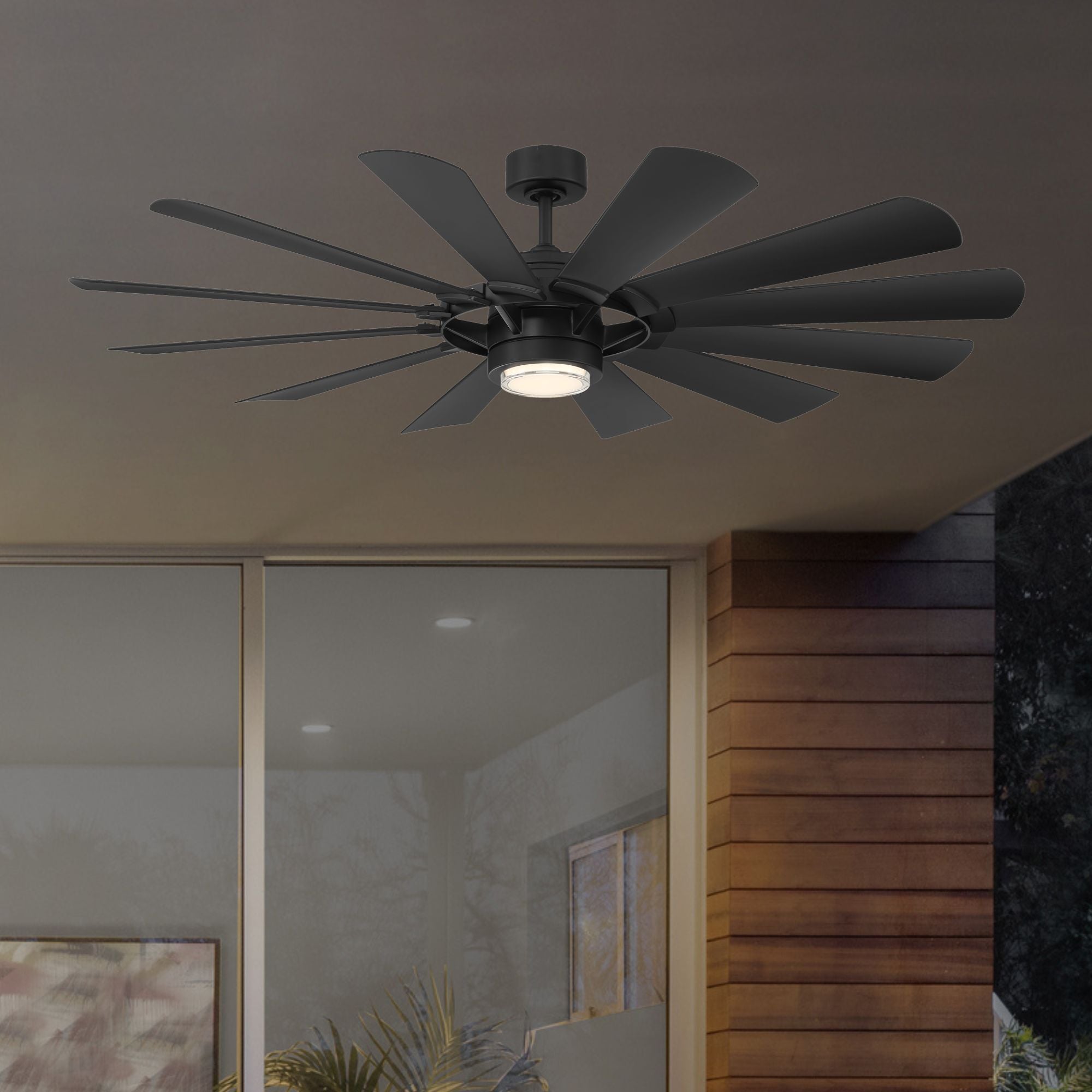 Wyndmill 65" LED Smart Ceiling Fan, Matte Black