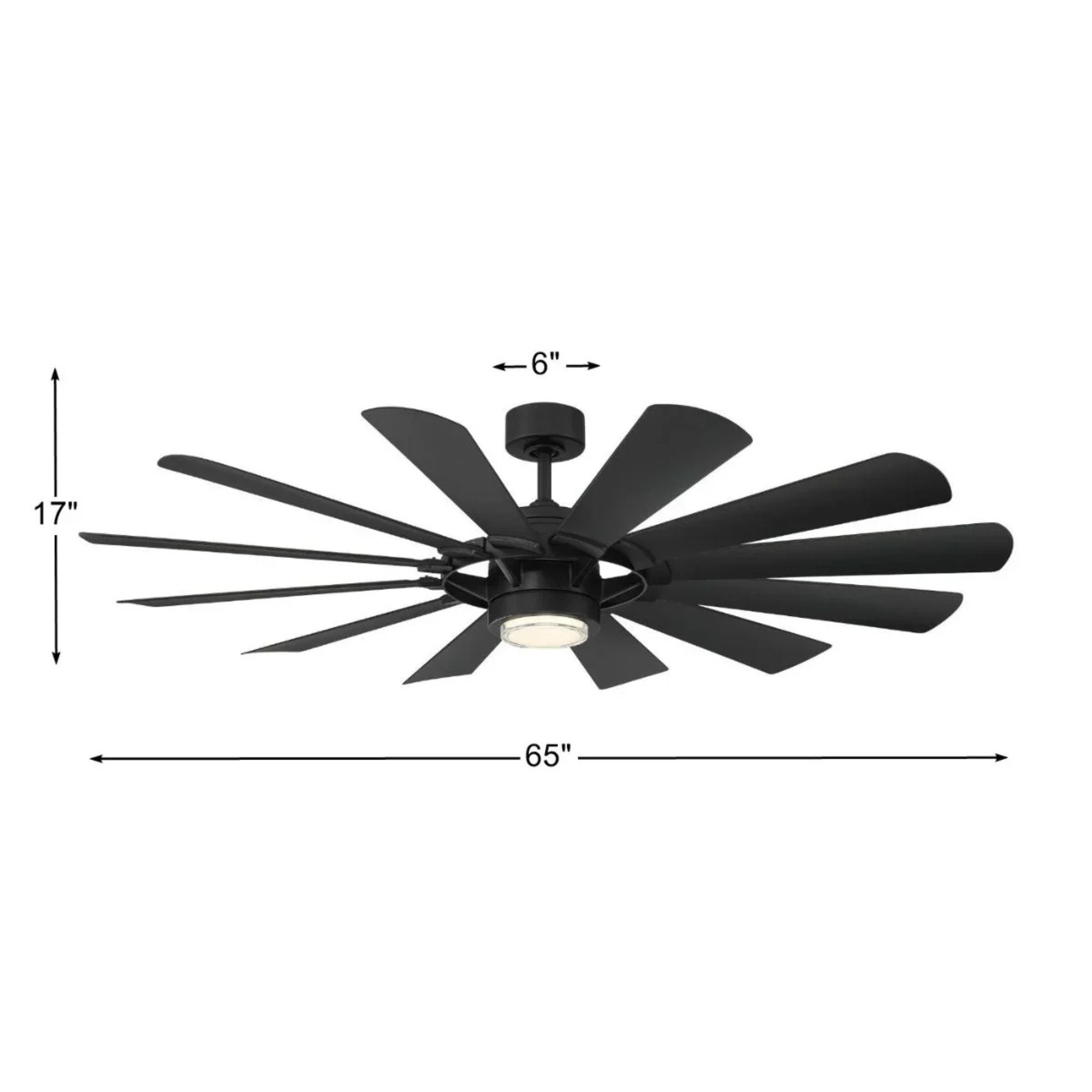 Wyndmill 65" LED Smart Ceiling Fan, Matte Black