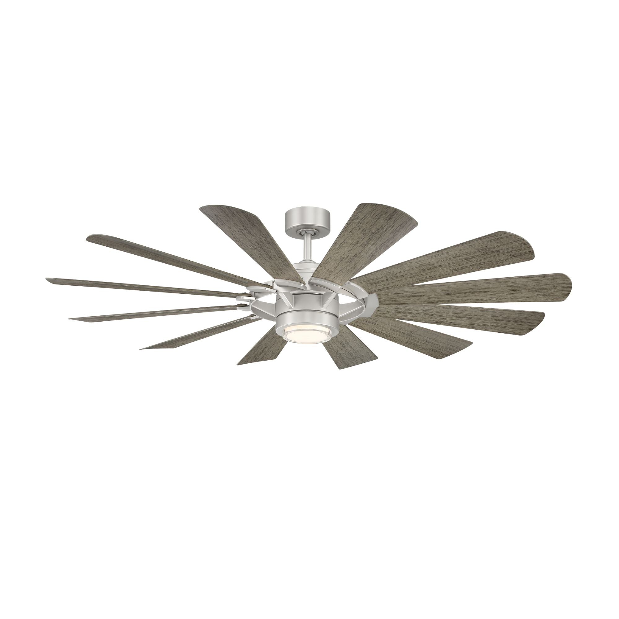 Wyndmill 65" LED Smart Ceiling Fan, Steel with Weathered Wood Blades