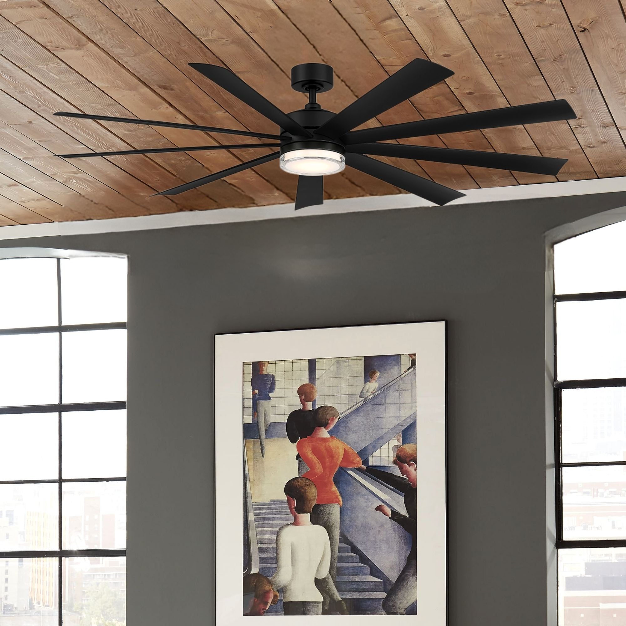Wynd XL 72" Matte Black Windmill LED Smart Ceiling Fan