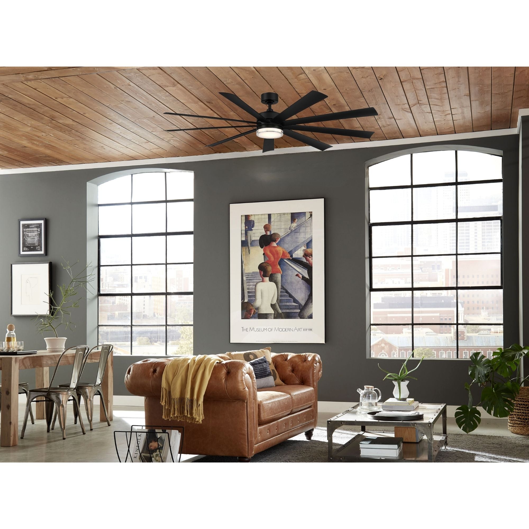 Wynd XL 72" Matte Black Windmill LED Smart Ceiling Fan