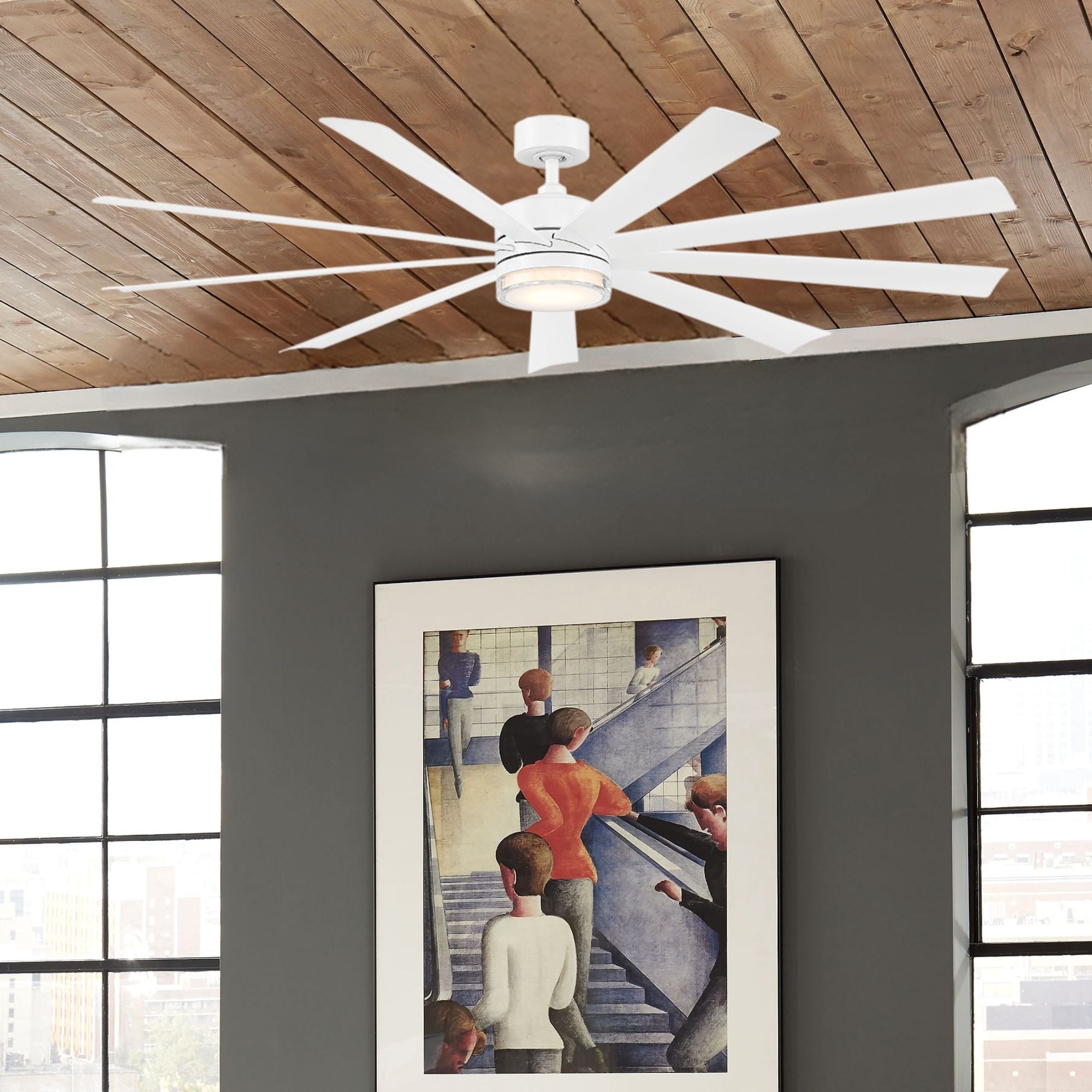 Wynd XL 72" Matte White Windmill LED Smart Ceiling Fan