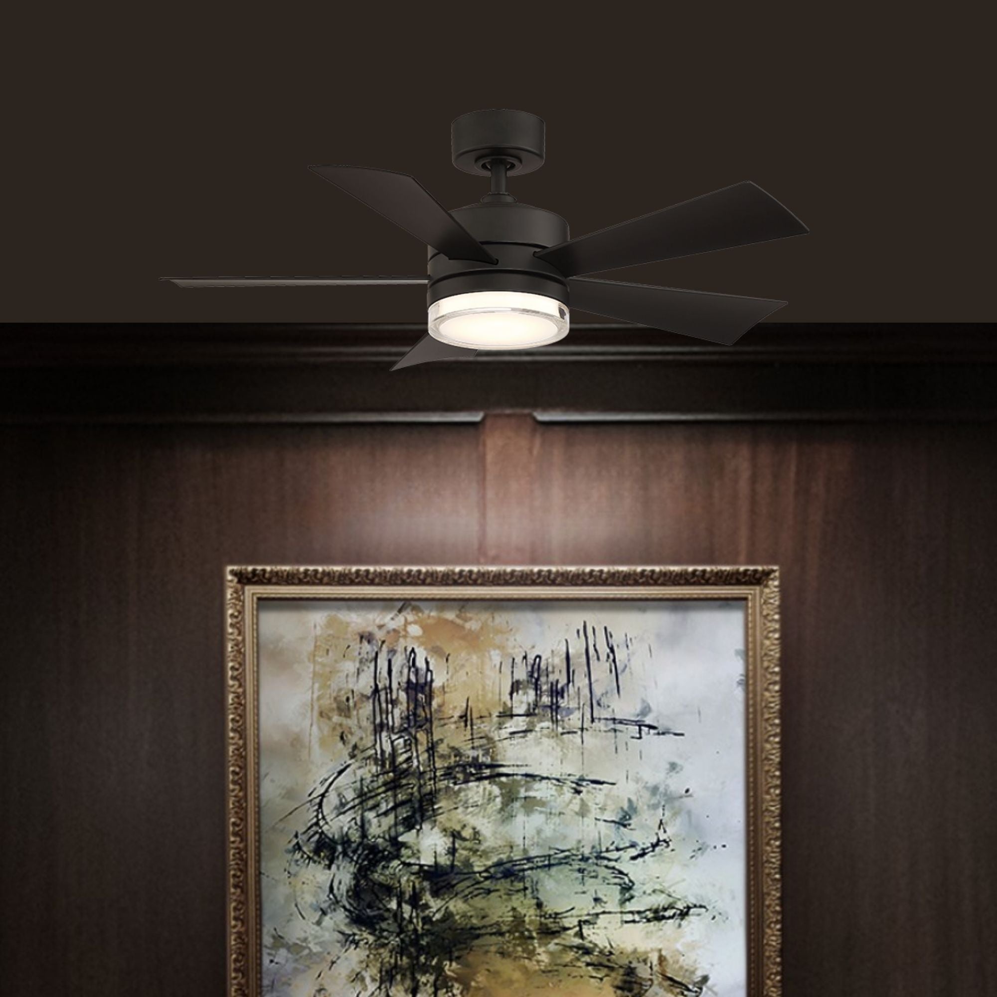 Wynd 42" Matte Black Wet Rated LED Smart Ceiling Fan