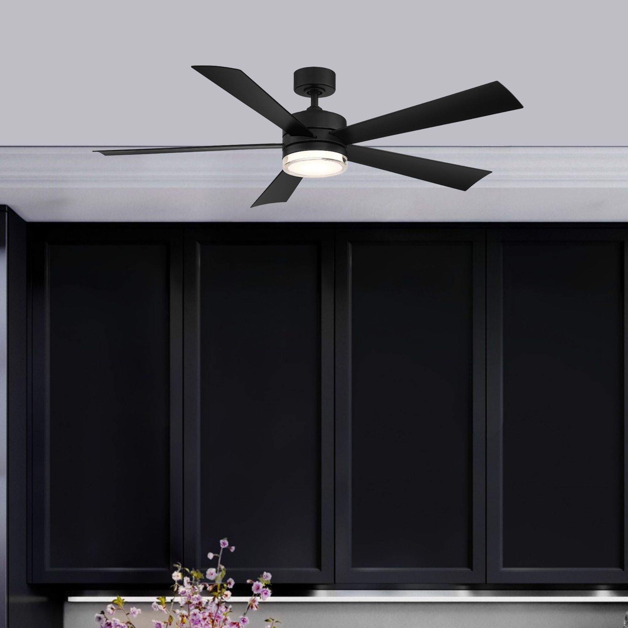 Wynd 52" Matte Black Wet Rated LED Smart Ceiling Fan