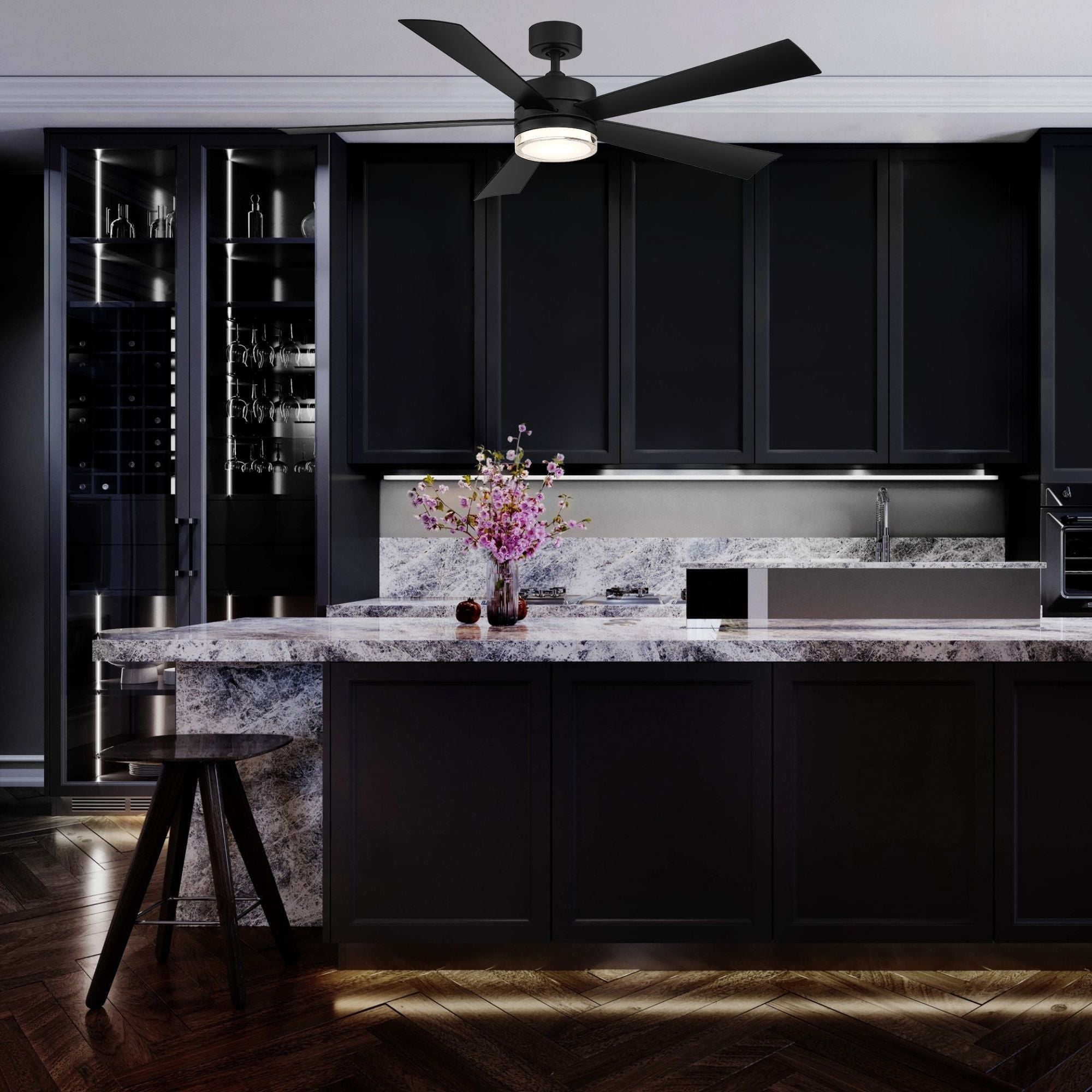 Wynd 52" Matte Black Wet Rated LED Smart Ceiling Fan