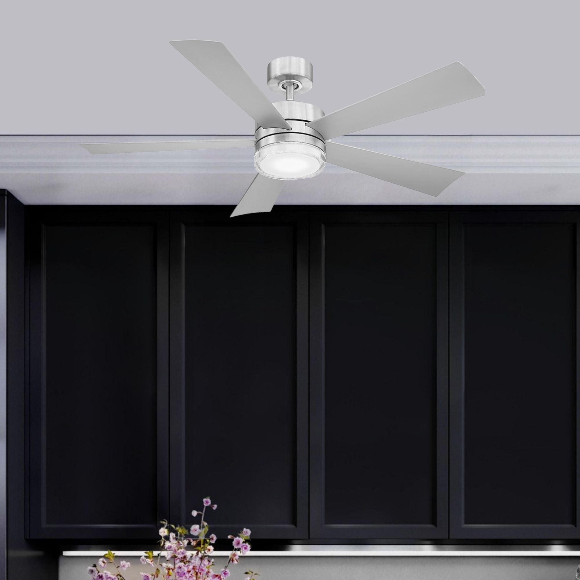 Wynd 52" Stainless Steel Wet Rated LED Smart Ceiling Fan