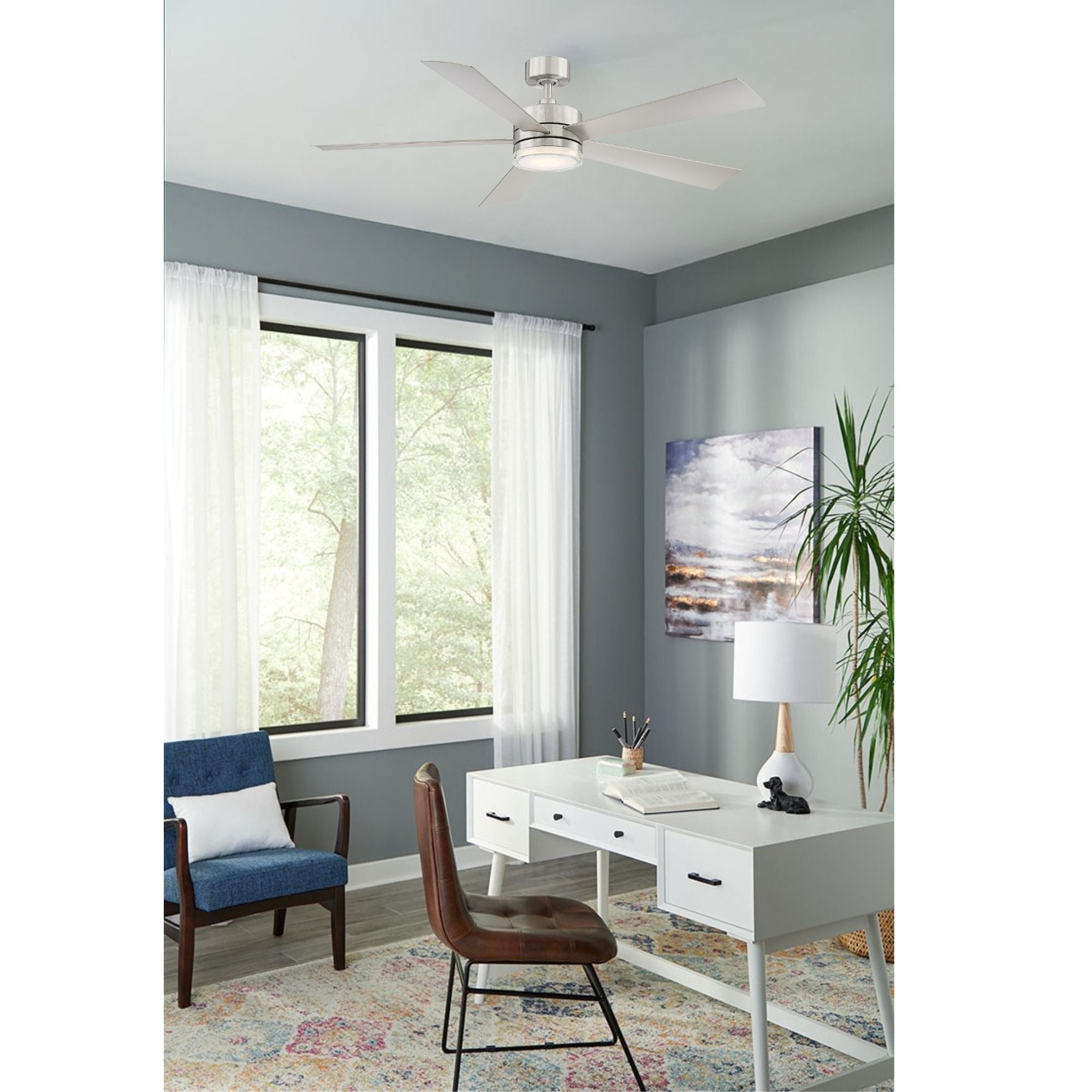 Wynd 60" Stainless Steel Wet Rated LED Smart Ceiling Fan