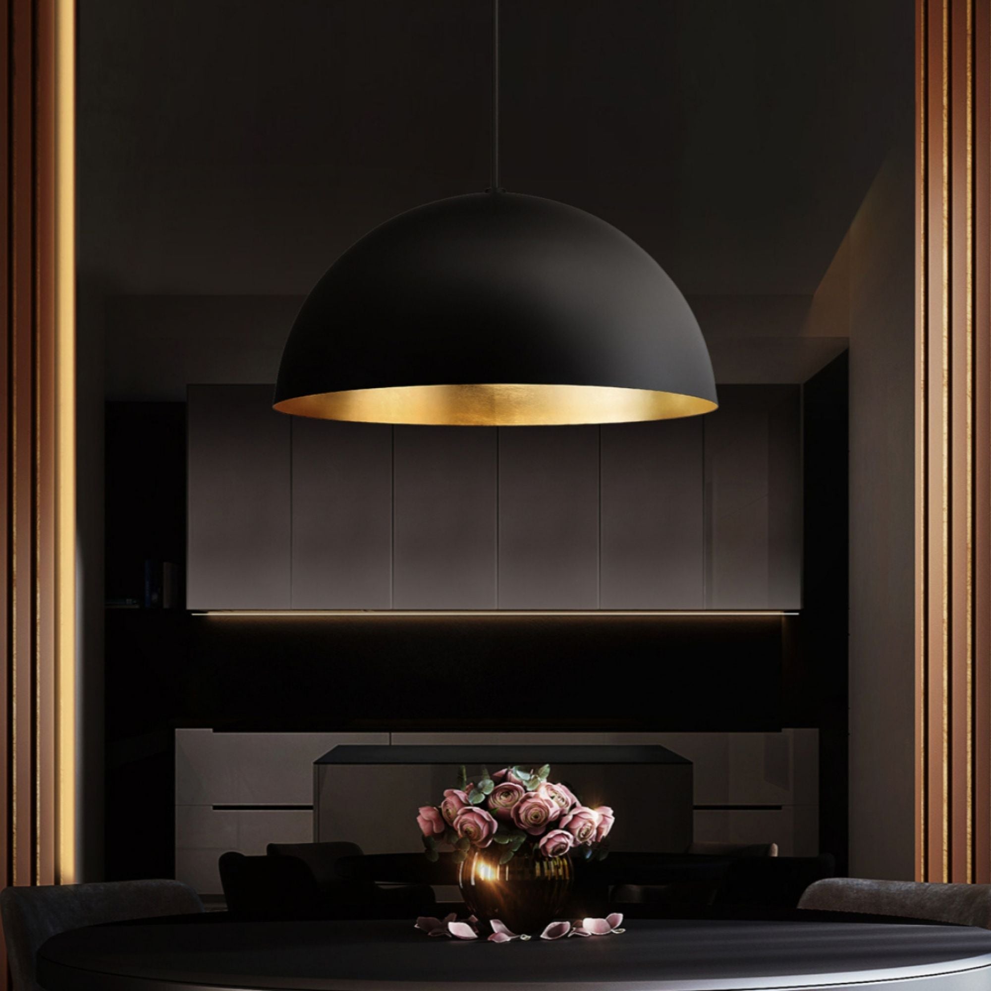Yolo 24 in. LED Pendant Light Gold Finish
