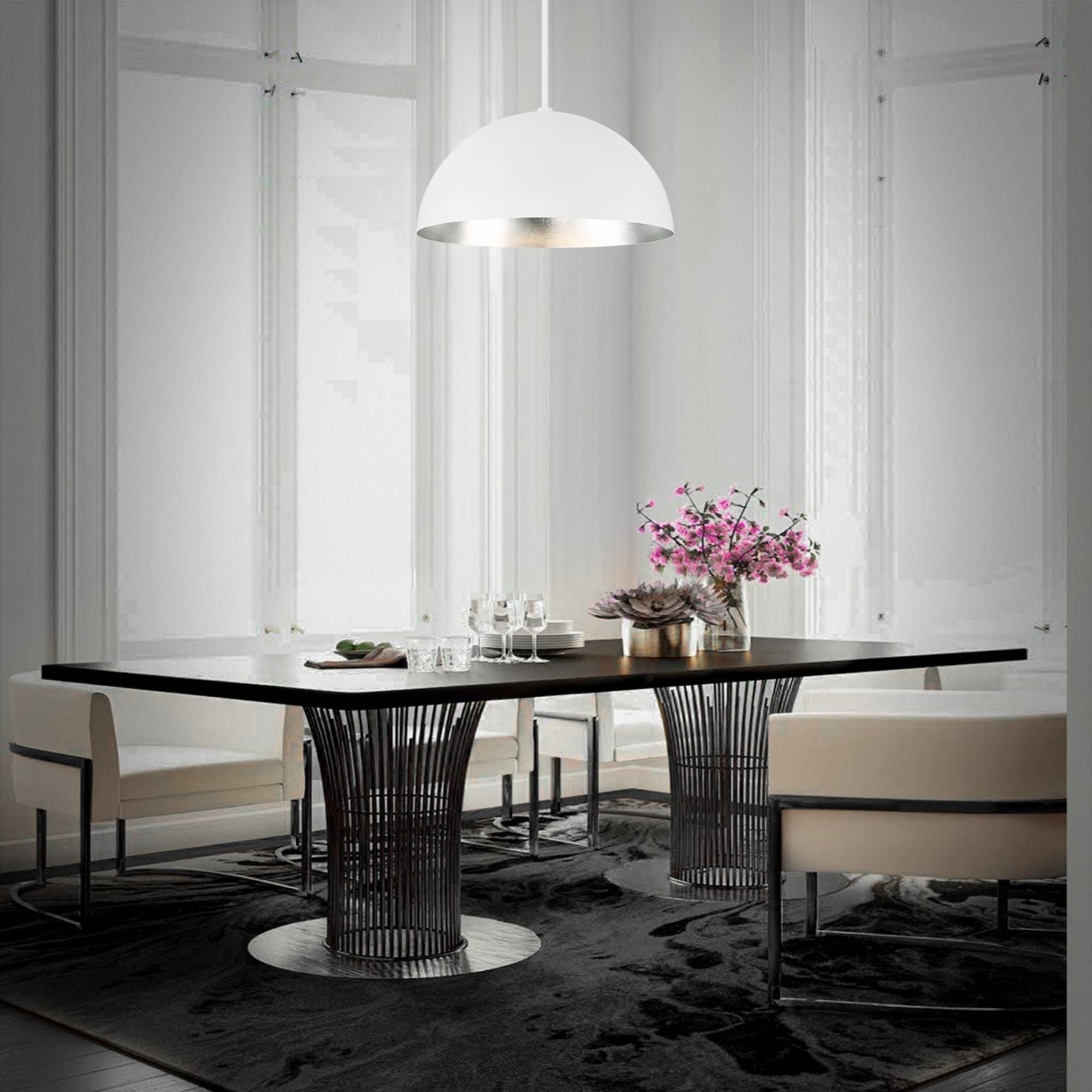 Yolo 24 in. LED Pendant Light Silver Finish