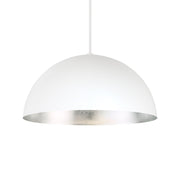 Yolo 20" LED Pendant, Silver Leaf/White Finish - Bees Lighting