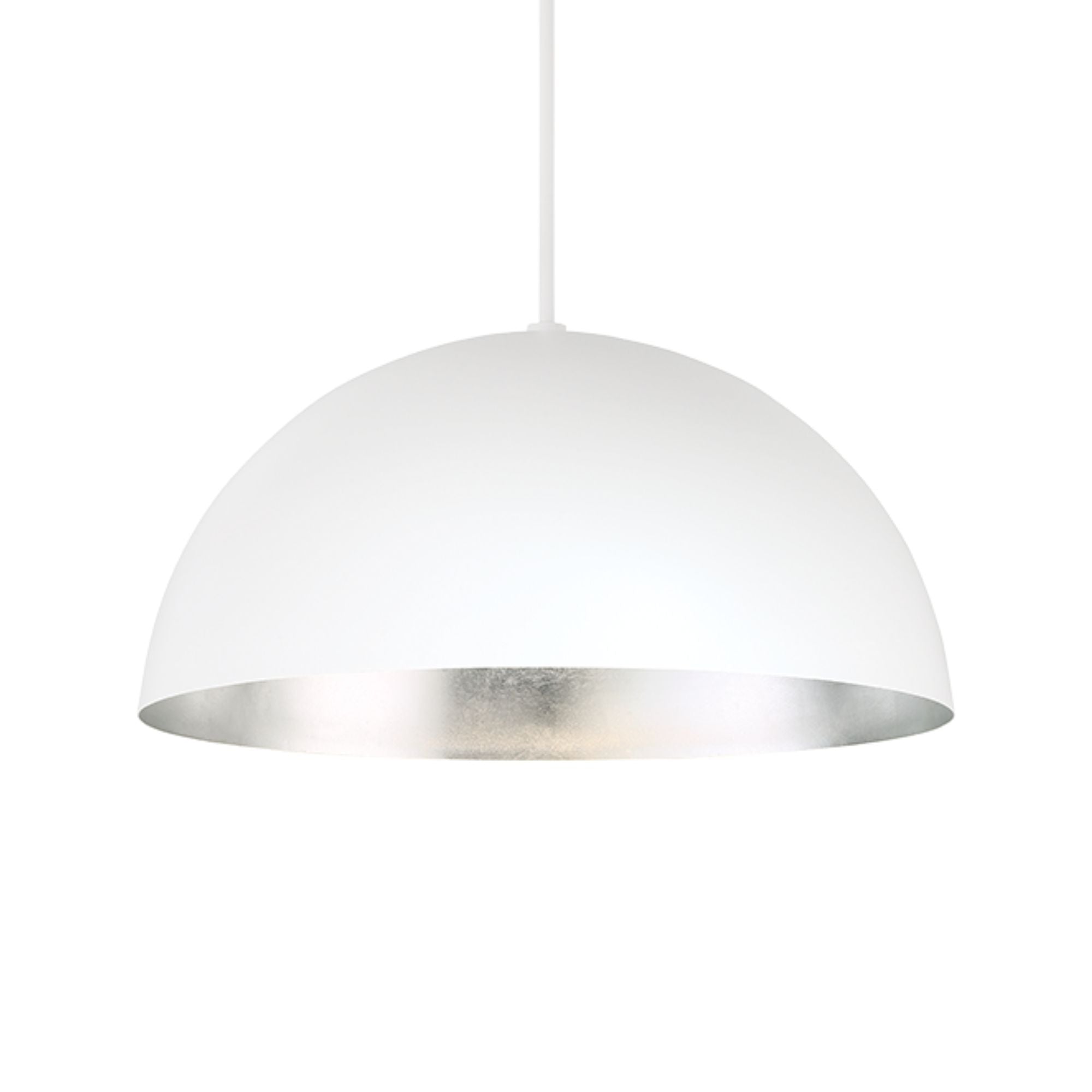 Yolo 20" LED Pendant, Silver Leaf/White Finish - Bees Lighting