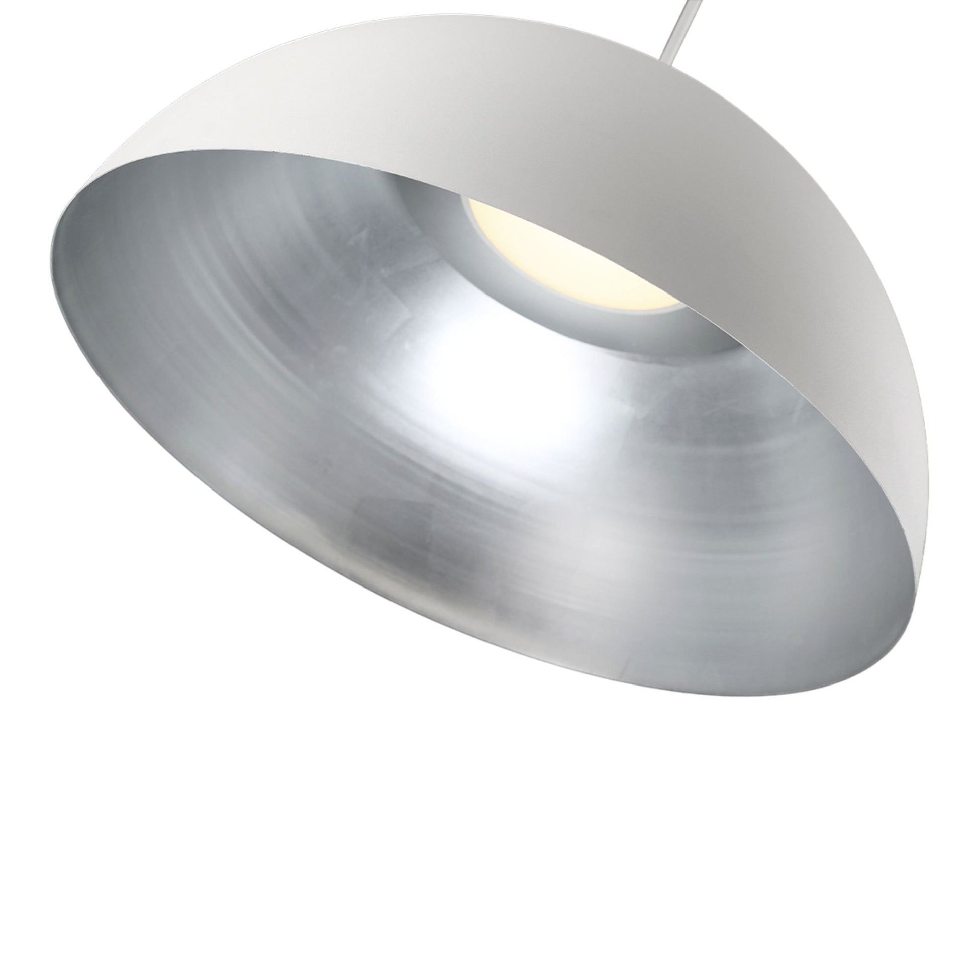 Yolo 35" LED Pendant, Silver Leaf/White Finish - Bees Lighting