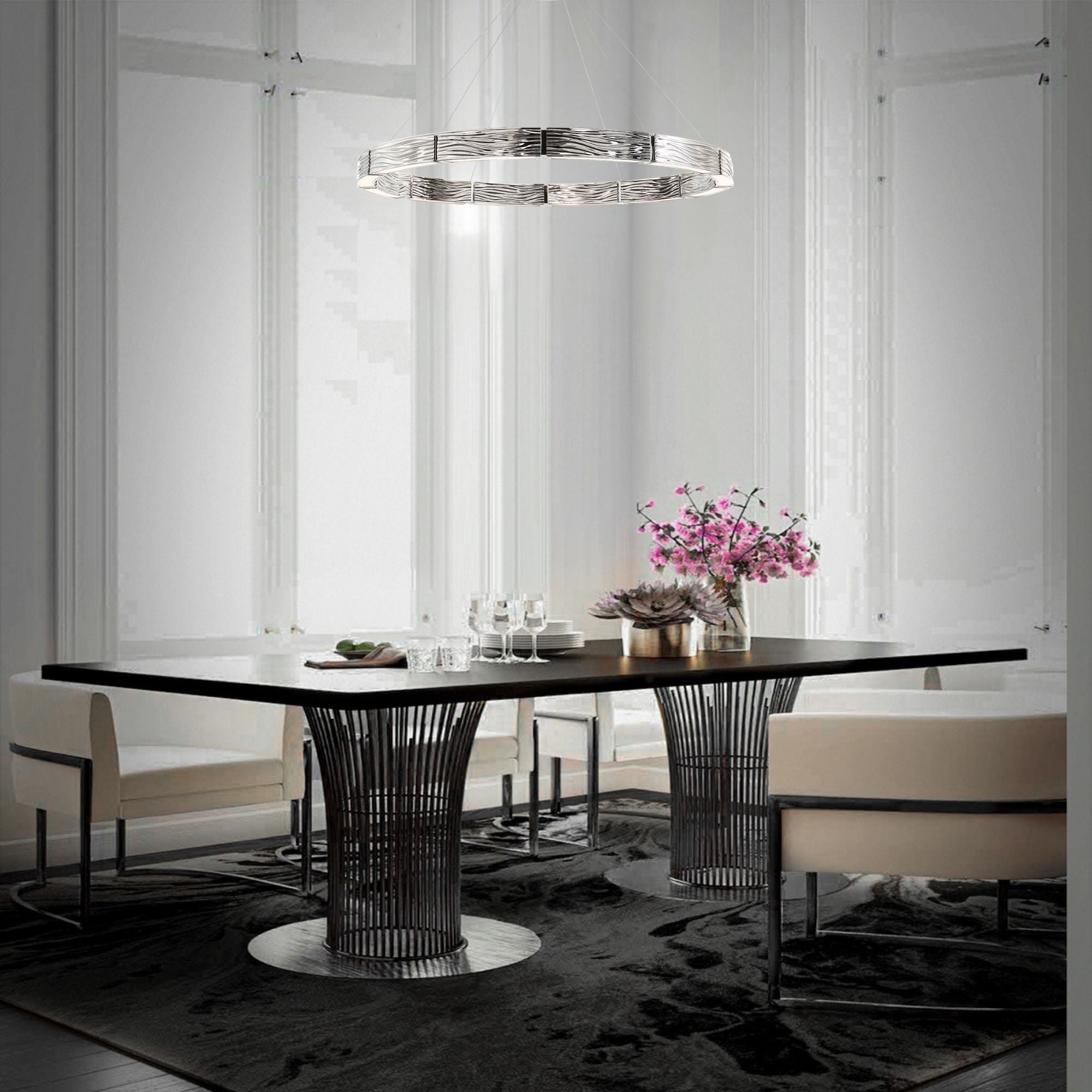 Zelda 48 in. LED Pendant Light Nickel Finish