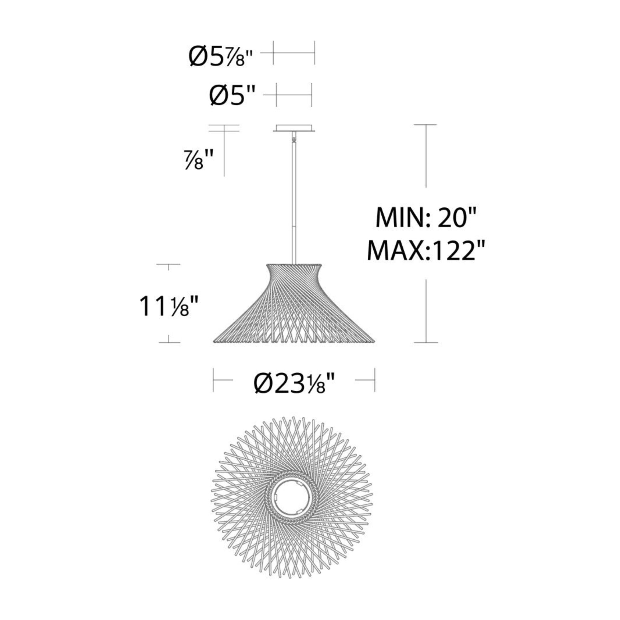 Zenya 23" LED Chandelier, Black Finish
