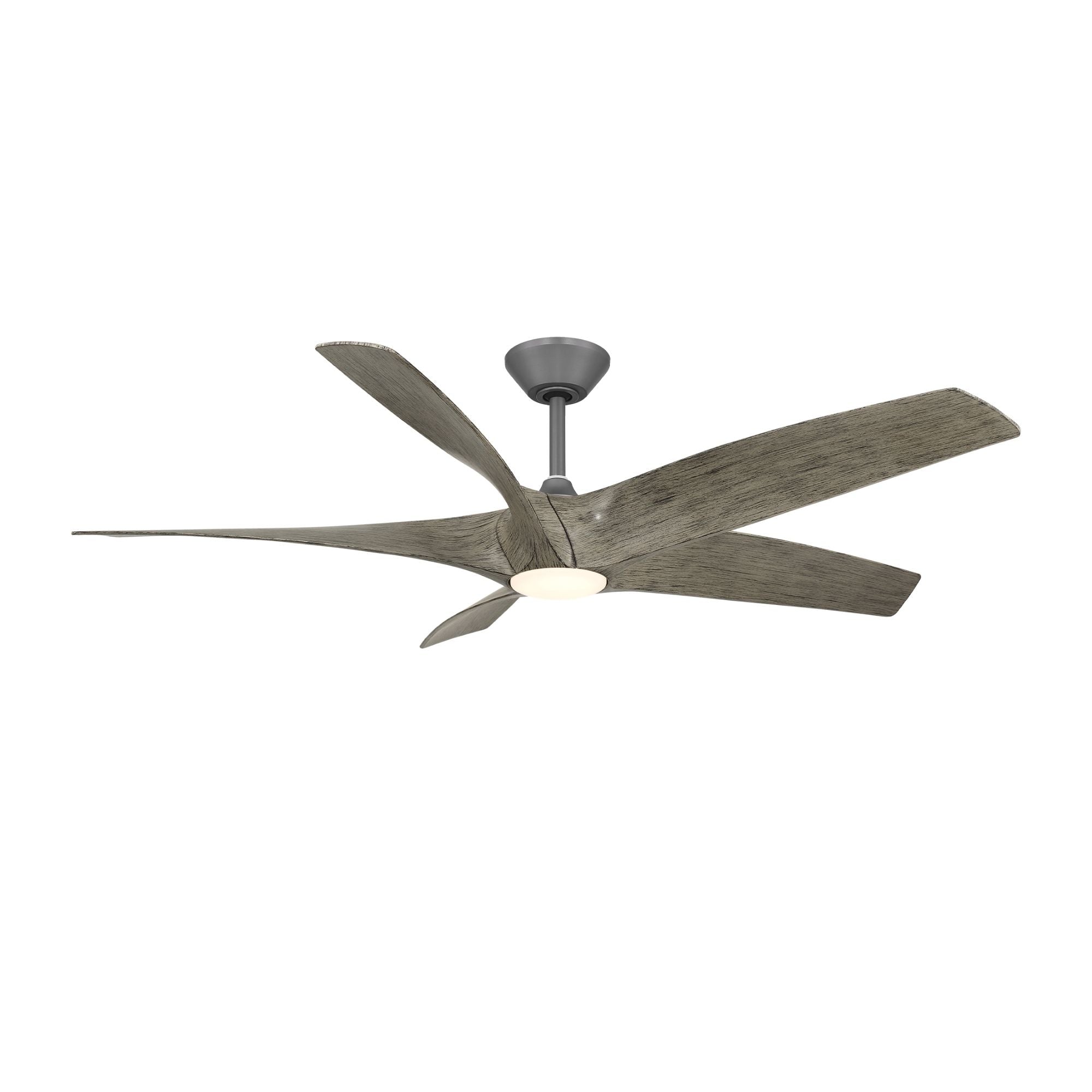 Zephyr 62" 5-Blade Outdoor LED Smart Ceiling Fan, Graphite with Weathered Wood Blades