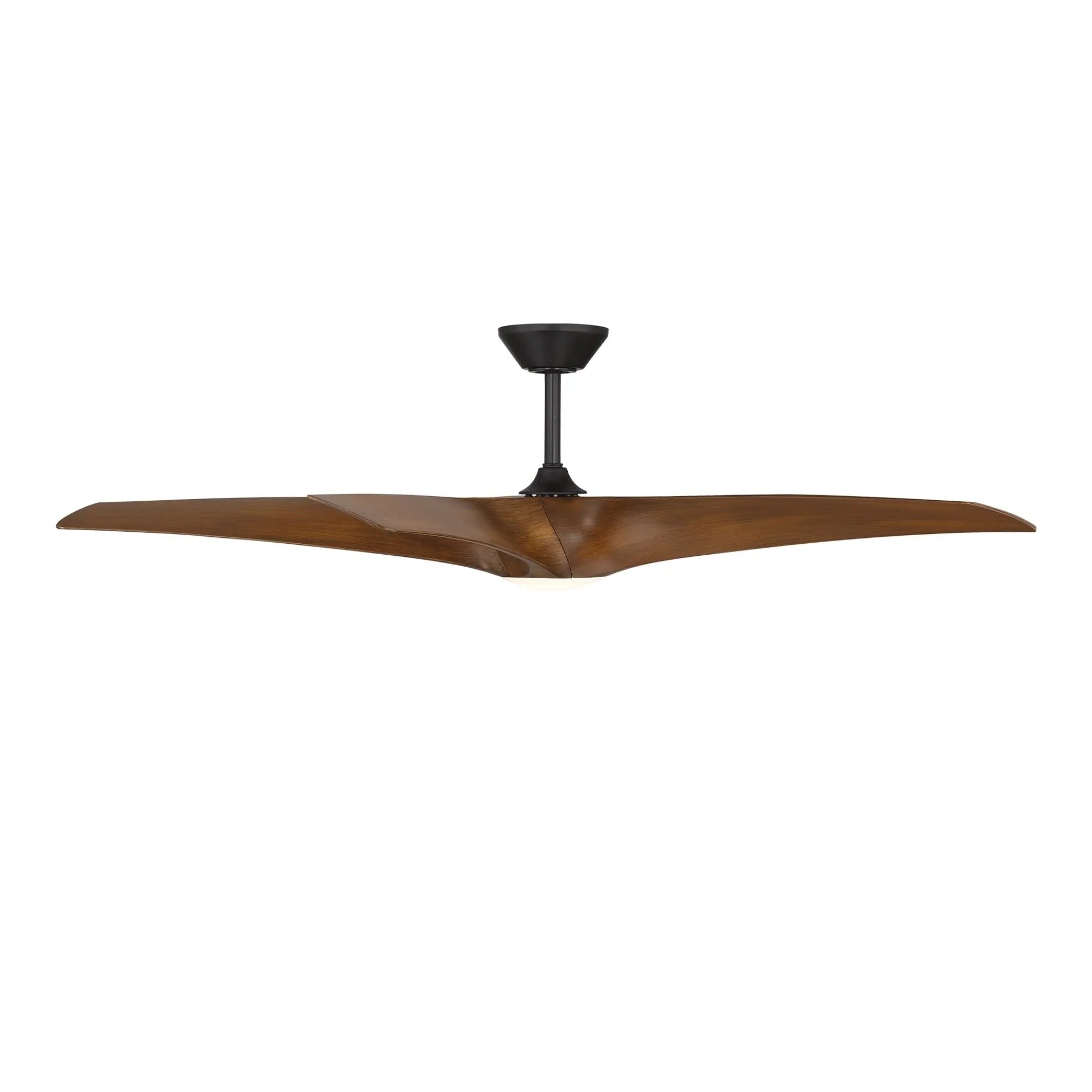 Zephyr 62" 5-Blade Outdoor LED Smart Ceiling Fan, Matte Black with Distressed Koa Blades
