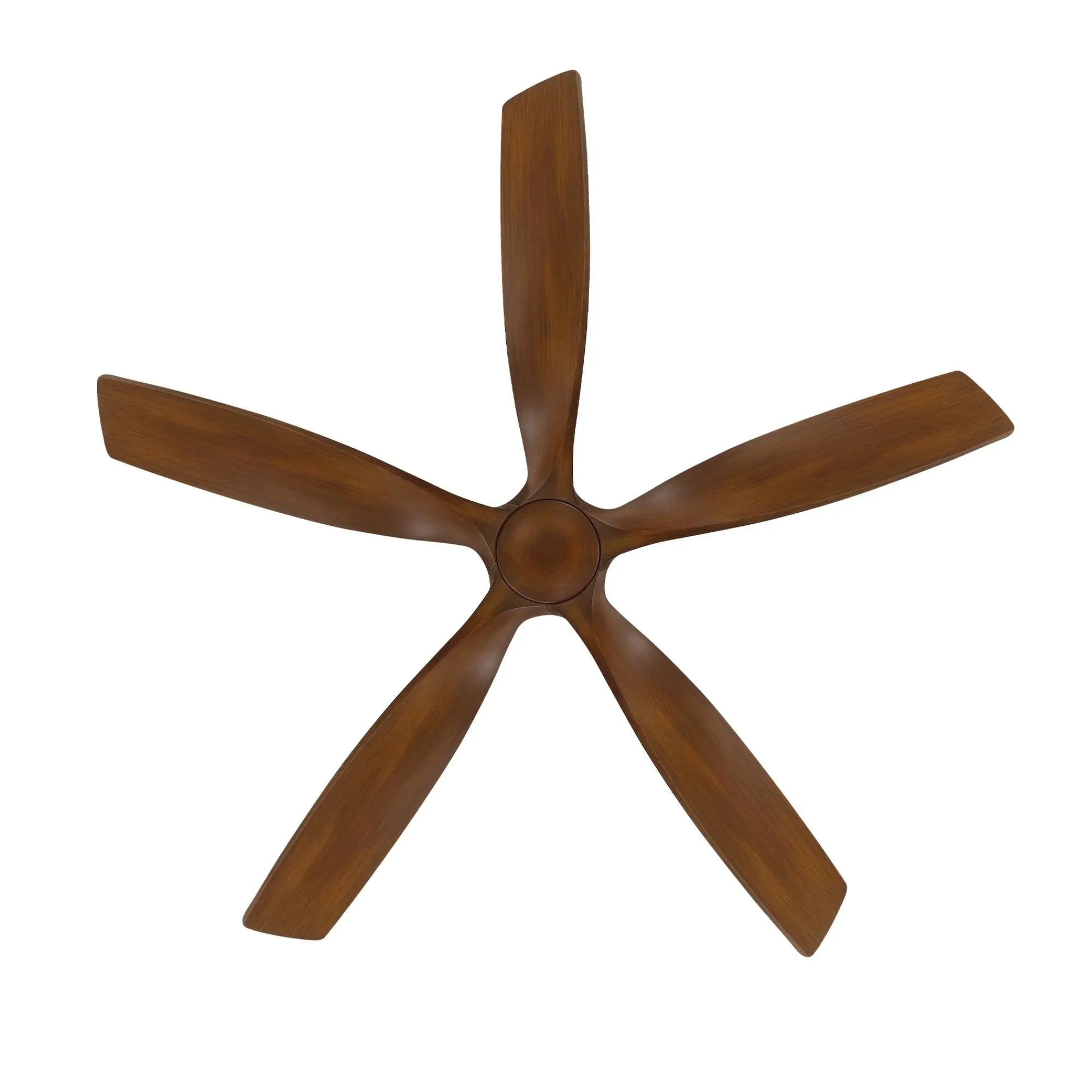 Zephyr 62" 5-Blade Outdoor LED Smart Ceiling Fan, Matte Black with Distressed Koa Blades