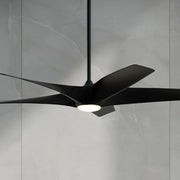 Zephyr 62" 5-Blade Outdoor LED Smart Ceiling Fan, Matte Black