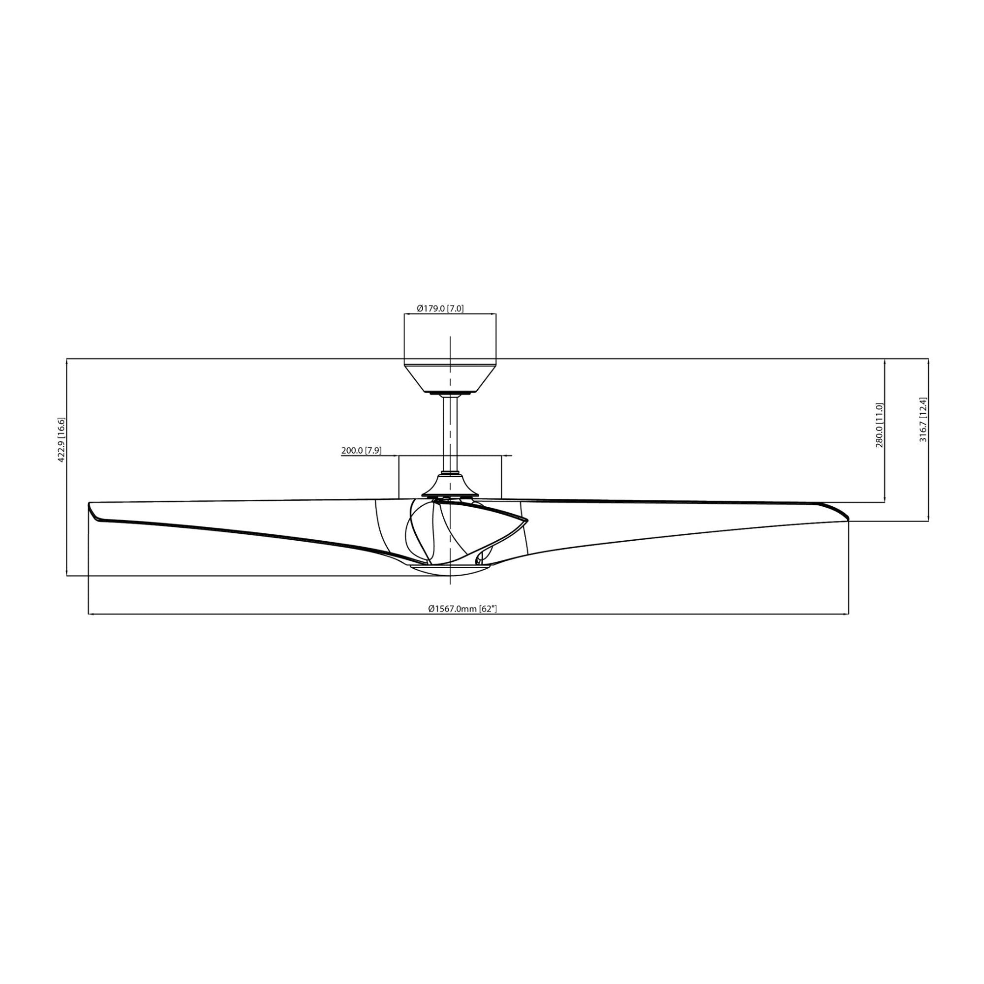 Zephyr 62" 5-Blade Outdoor LED Smart Ceiling Fan, Matte Black
