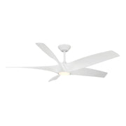Zephyr 62" 5-Blade Outdoor LED Smart Ceiling Fan, Matte White