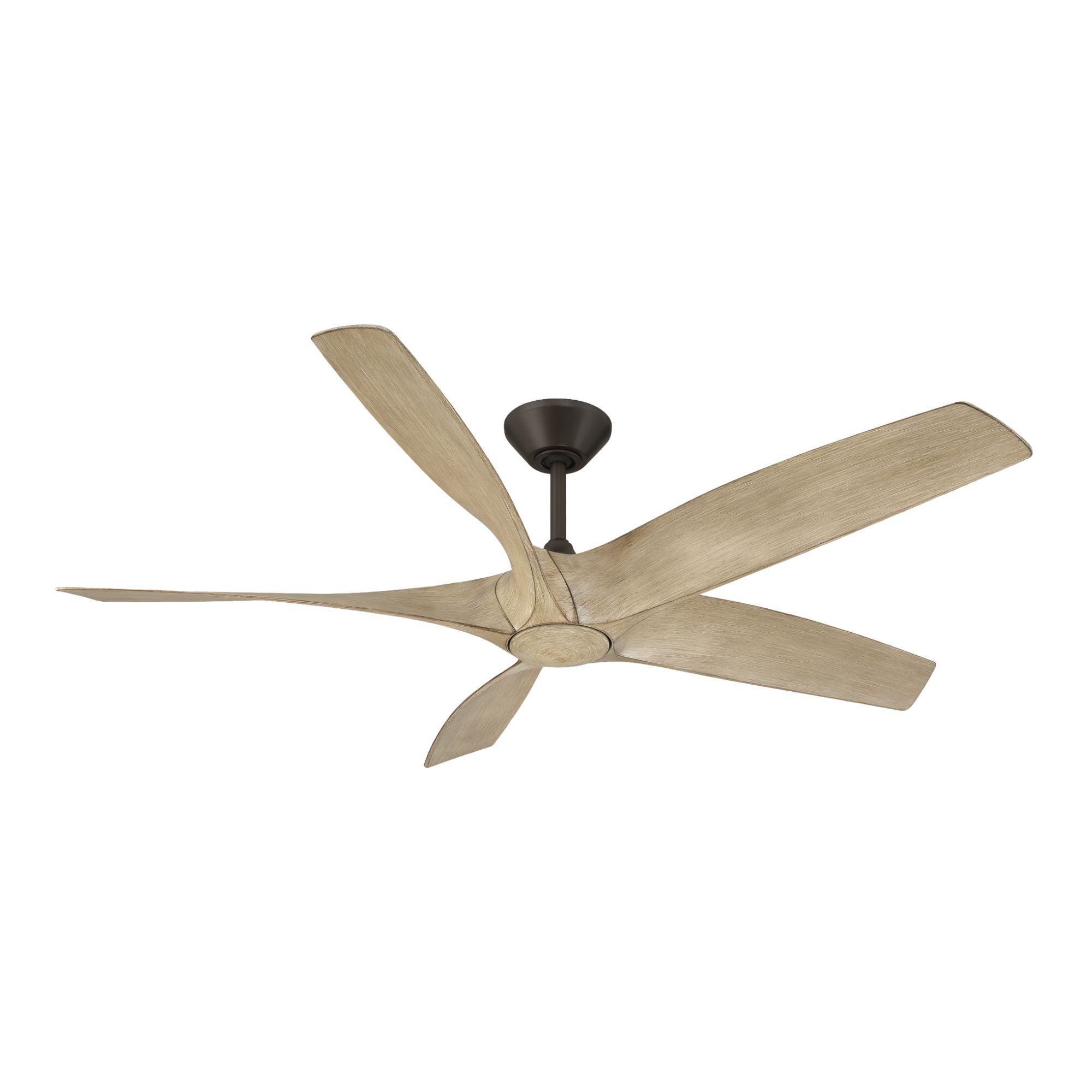 Zephyr 62" 5-Blade Outdoor LED Smart Ceiling Fan, Bronze with White Oak Blades