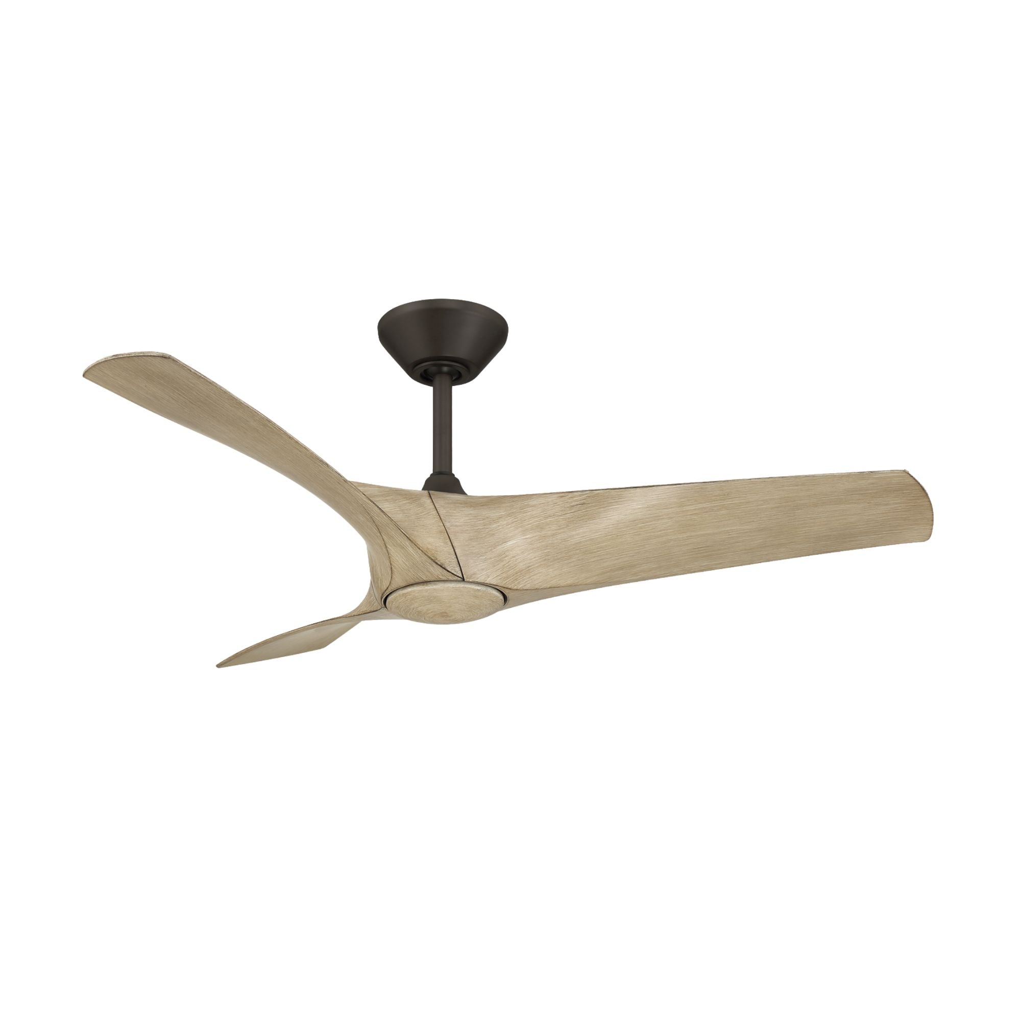 Zephyr 52" Outdoor LED Smart Ceiling Fan, Bronze with White Oak Blades