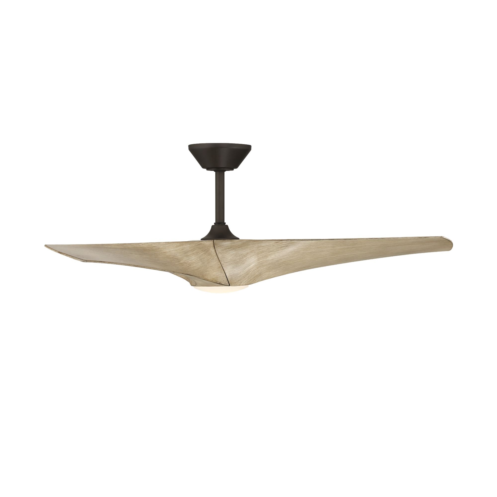 Zephyr 52" Outdoor LED Smart Ceiling Fan, Bronze with White Oak Blades