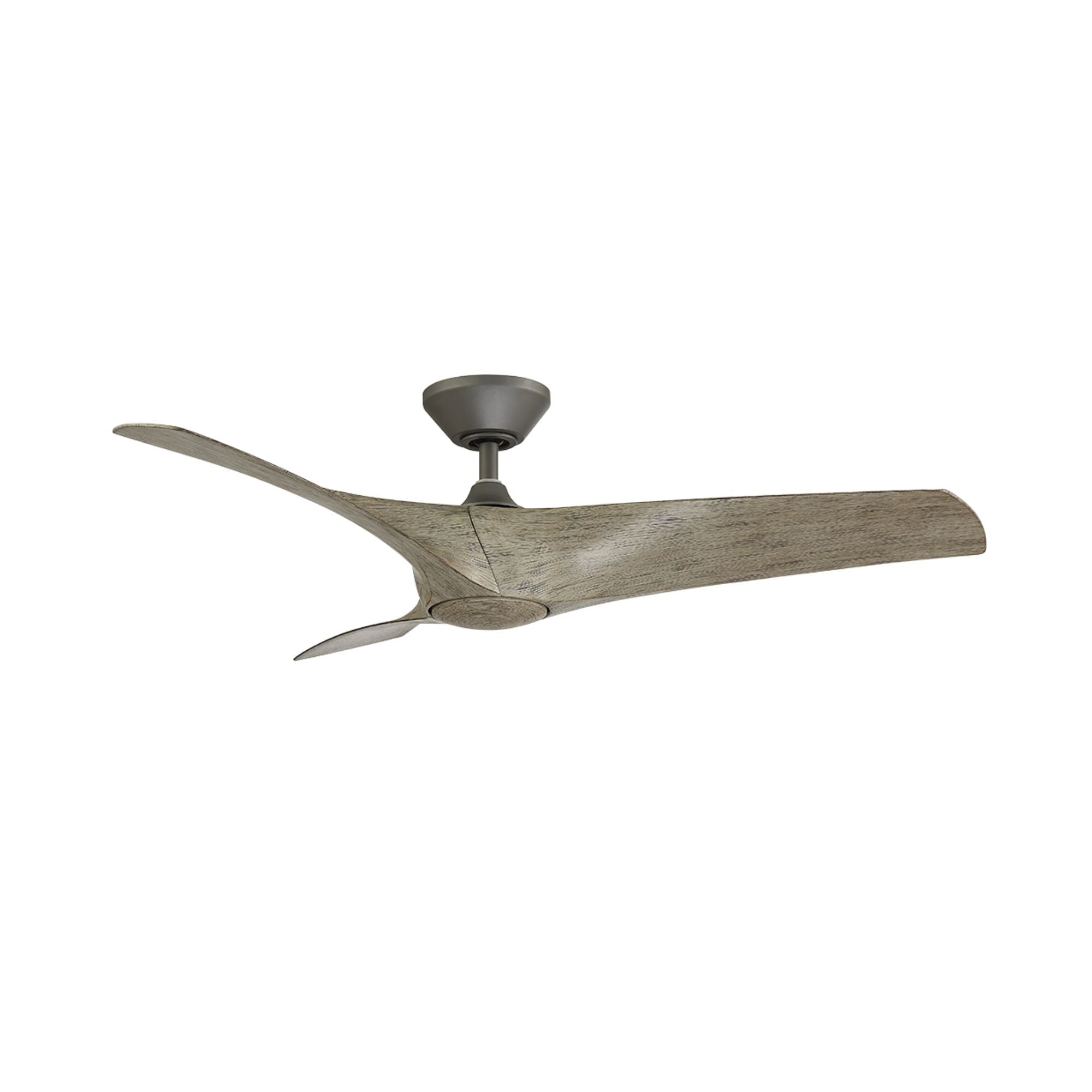 Zephyr 52" Outdoor LED Smart Ceiling Fan, Graphite with Weathered Wood Blades