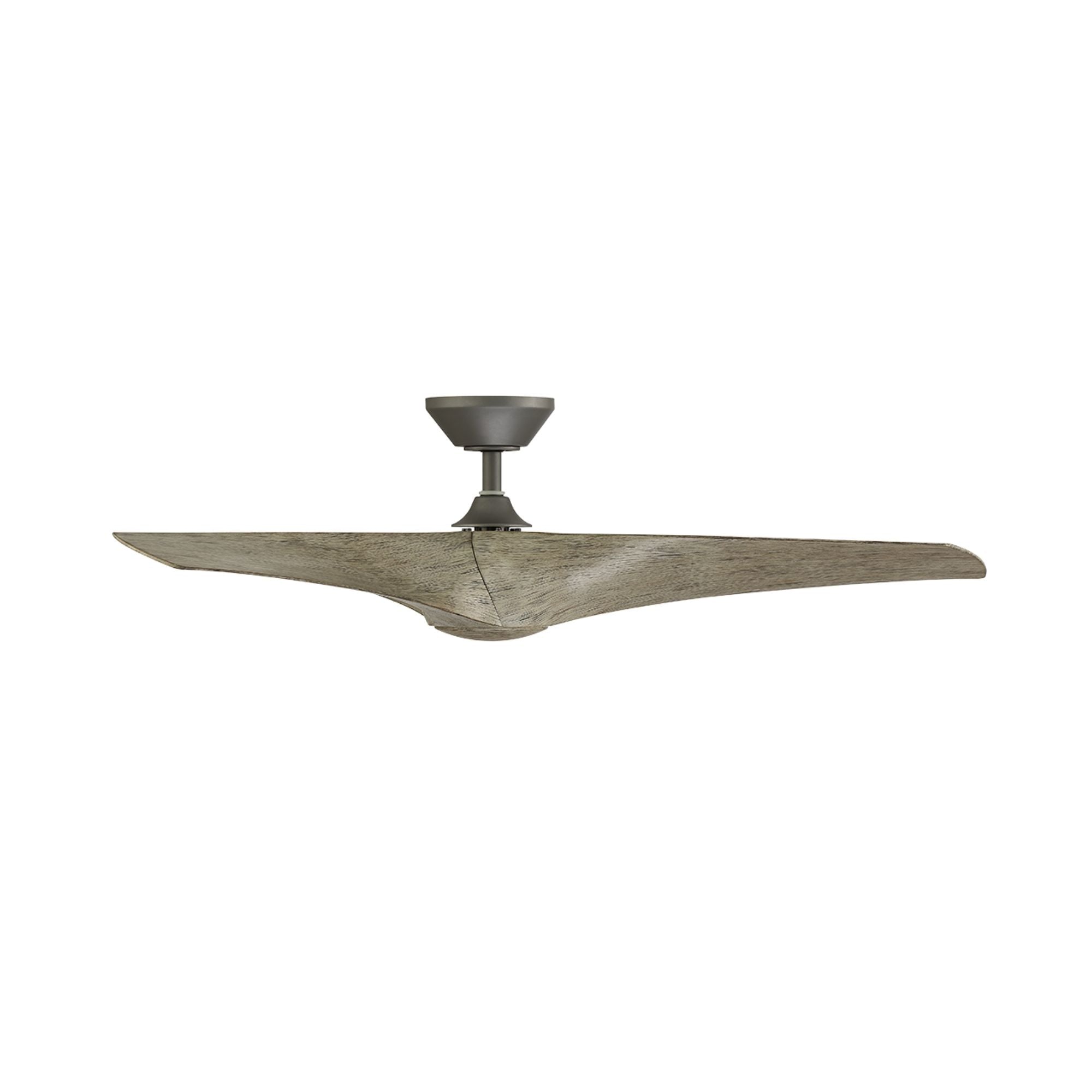 Zephyr 52" Outdoor LED Smart Ceiling Fan, Graphite with Weathered Wood Blades