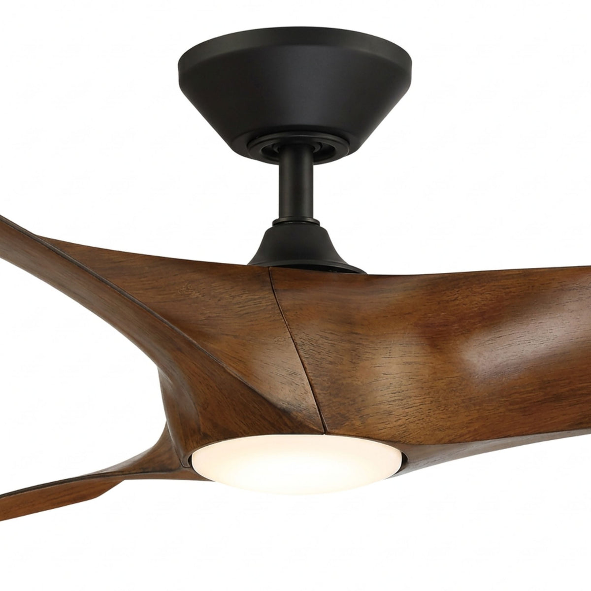 Modern Forms Zephyr 52 in outdoor LED ceiling fan smart controls graphic showing wall control and app interface details.