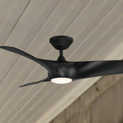 Zephyr 52" Outdoor LED Smart Ceiling Fan, Matte Black