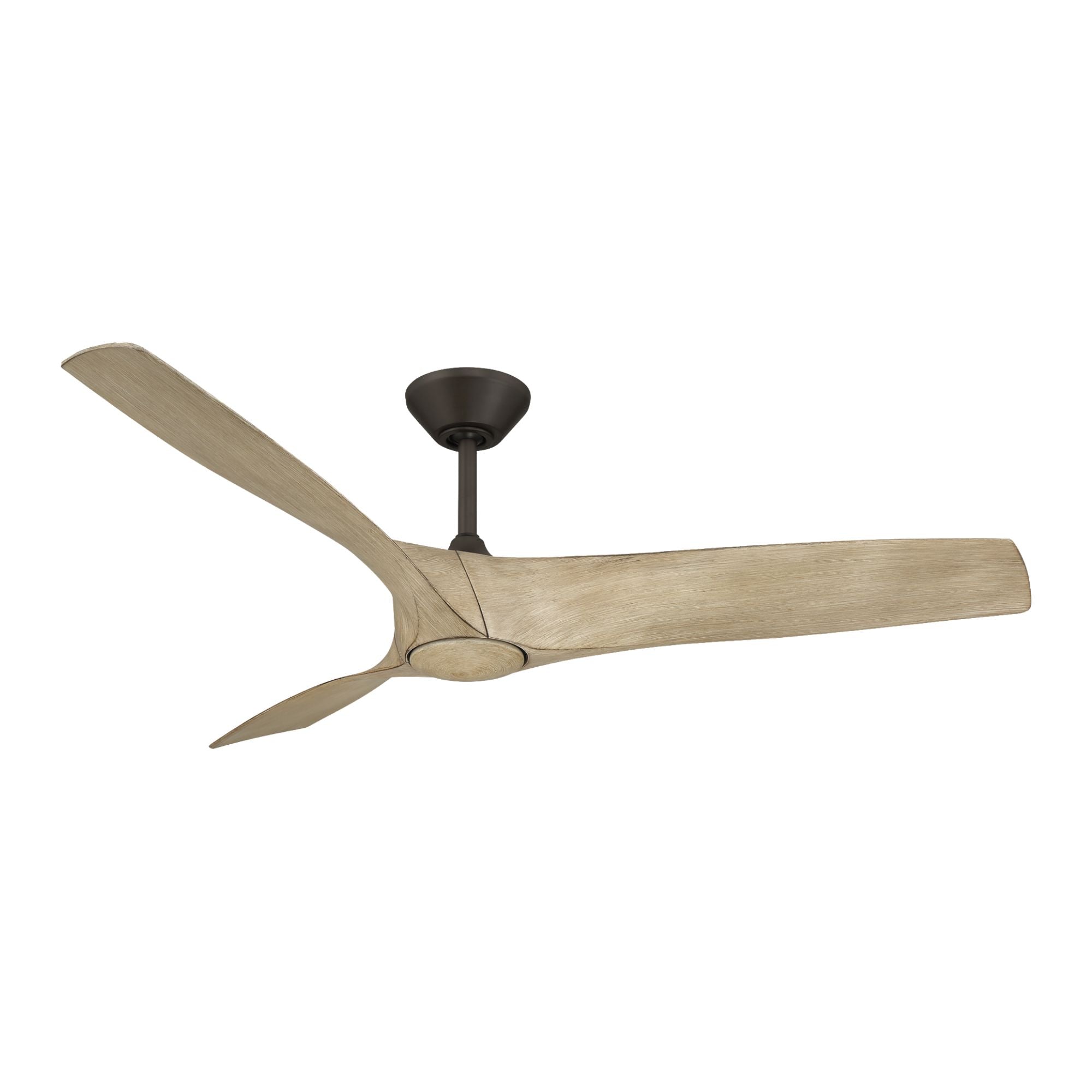 Zephyr 62" Wet Rated LED Smart Ceiling Fan, Bronze with White Oak Blades